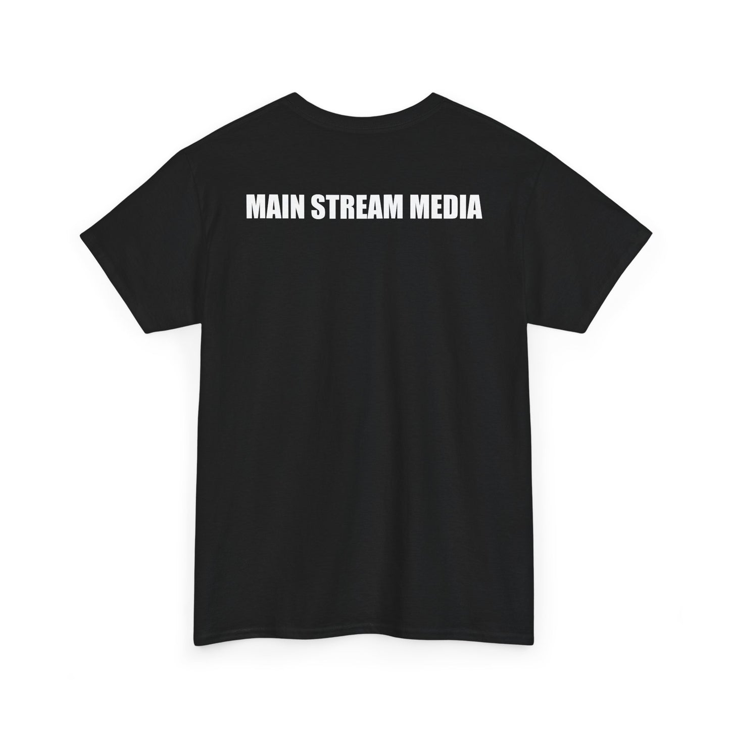 Main Stream Media Graphic Tee — Bold Statement Black T‑Shirt