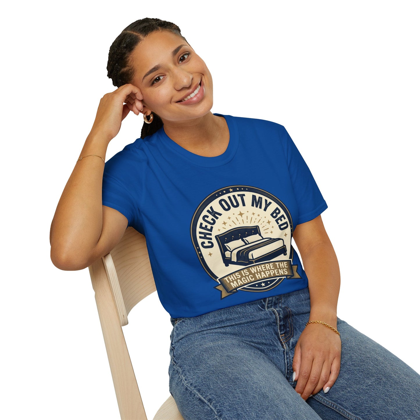 Check Out My Bed T-Shirt – “This Is Where The Magic Happens” Vintage Graphic Tee