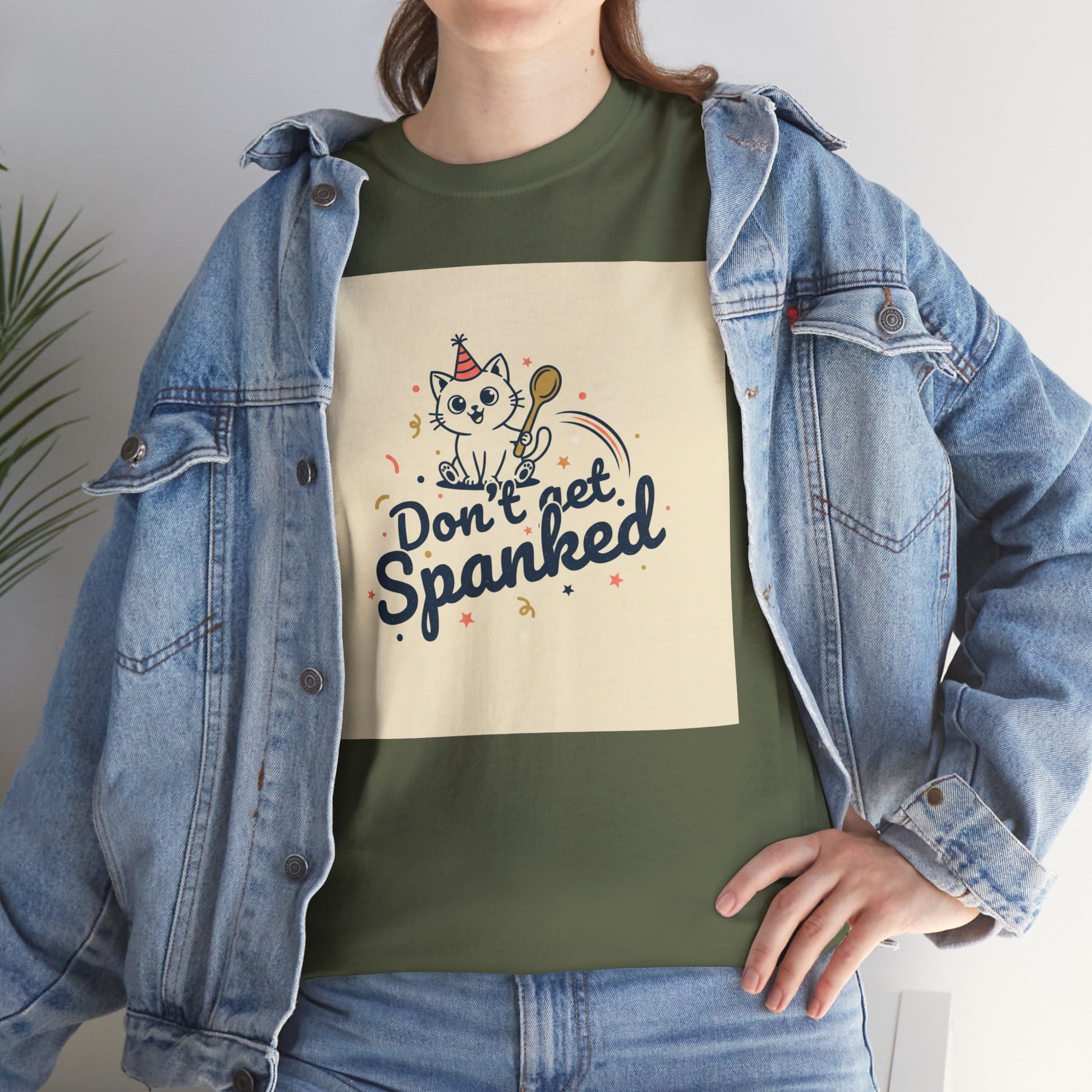 Don’t Get Spanked Cat Tee — Cute Retro Kitten Graphic T-Shirt Printify