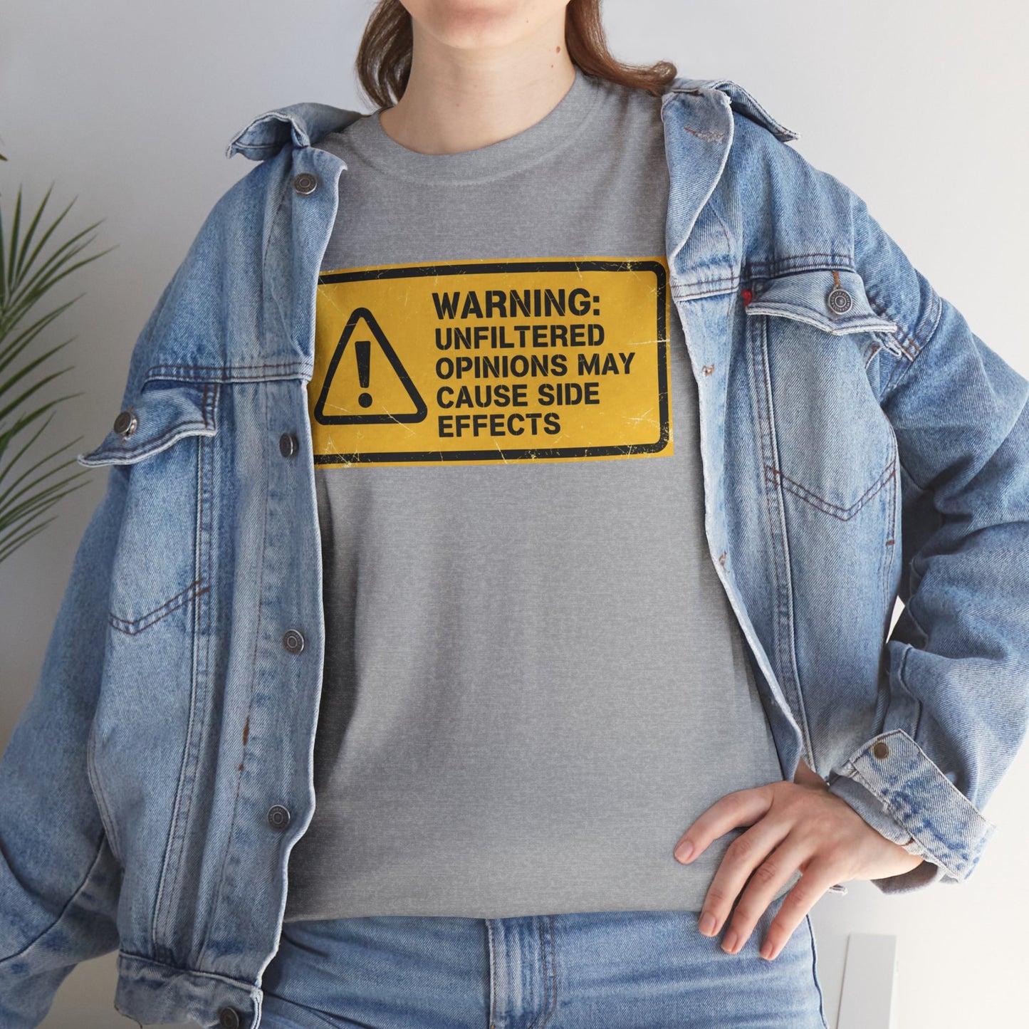 T-Shirt — "Warning: Unfiltered Opinions May Cause Side Effects" Graphic Tee