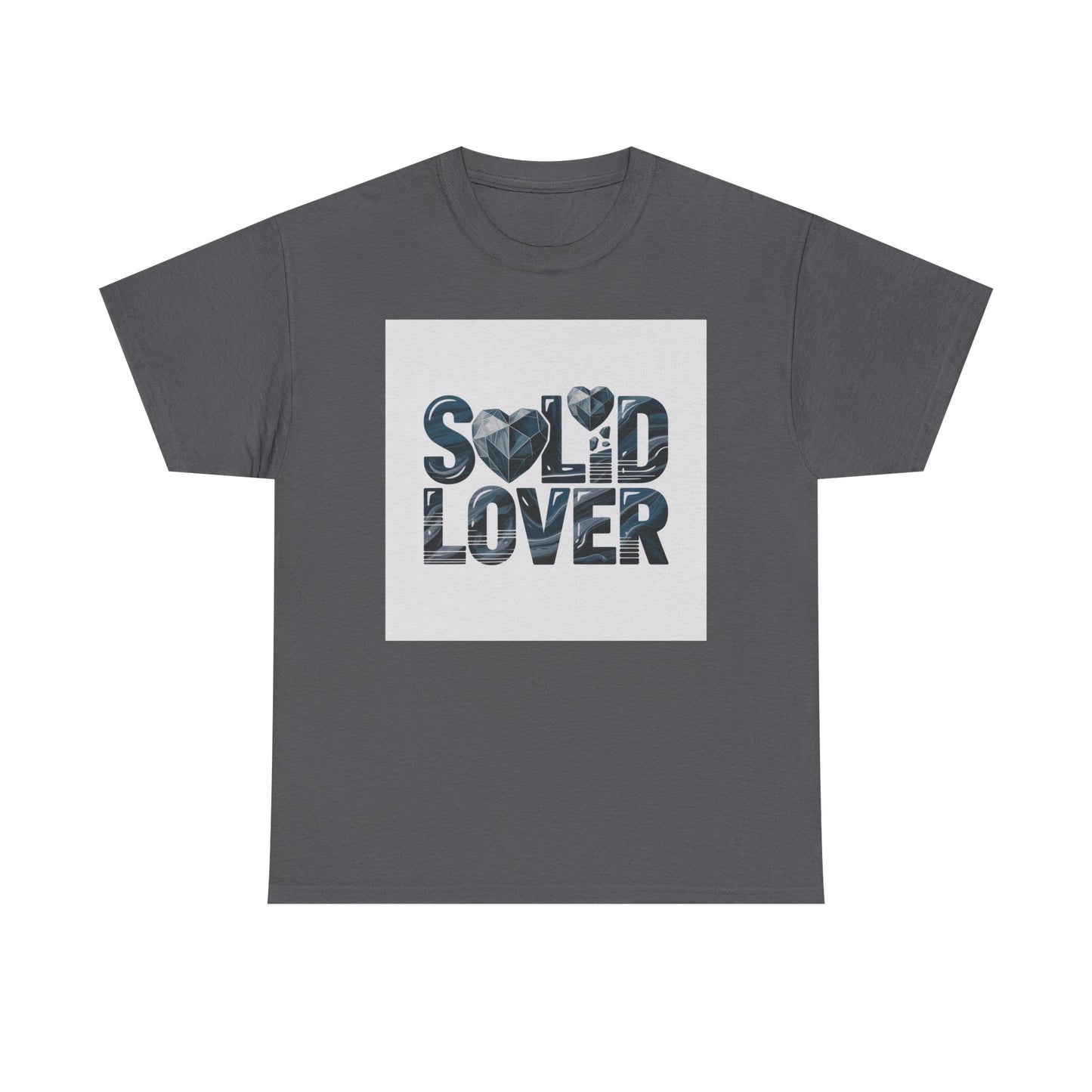 Solid Lover T‑Shirt — Bold Heart Typography Tee for Couples & Romance