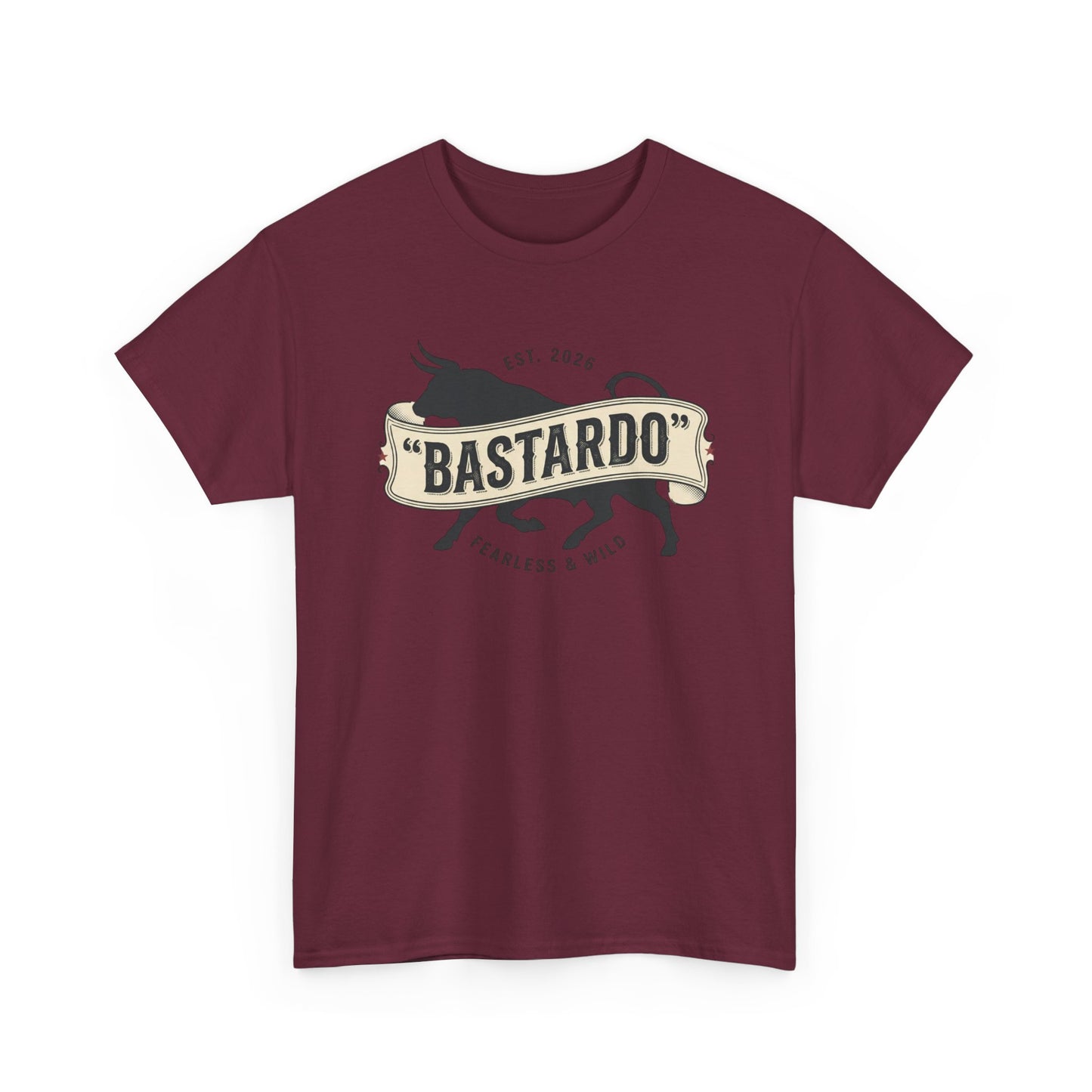 Bastardo Graphic Tee — Vintage Bull Emblem T-Shirt