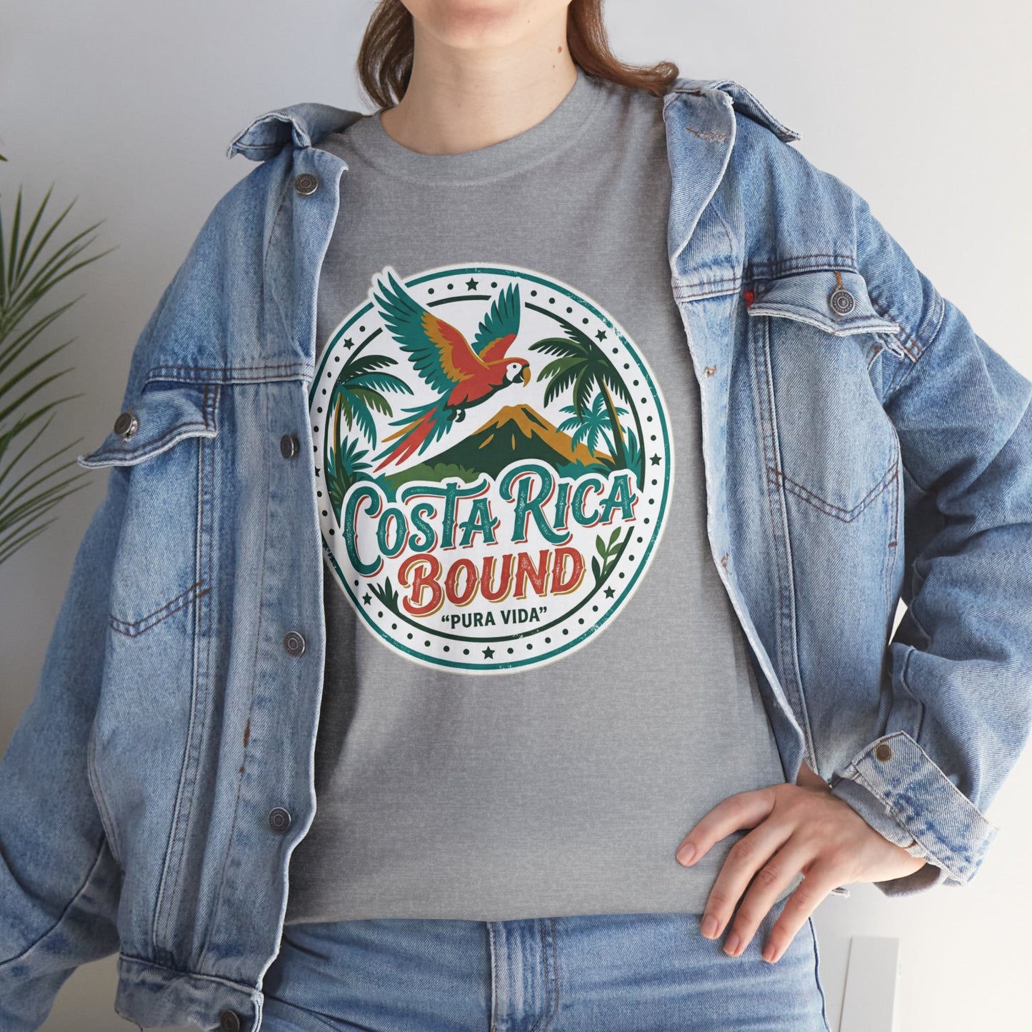 Costa Rica Bound T-Shirt — Tropical Parrot Travel Tee Printify