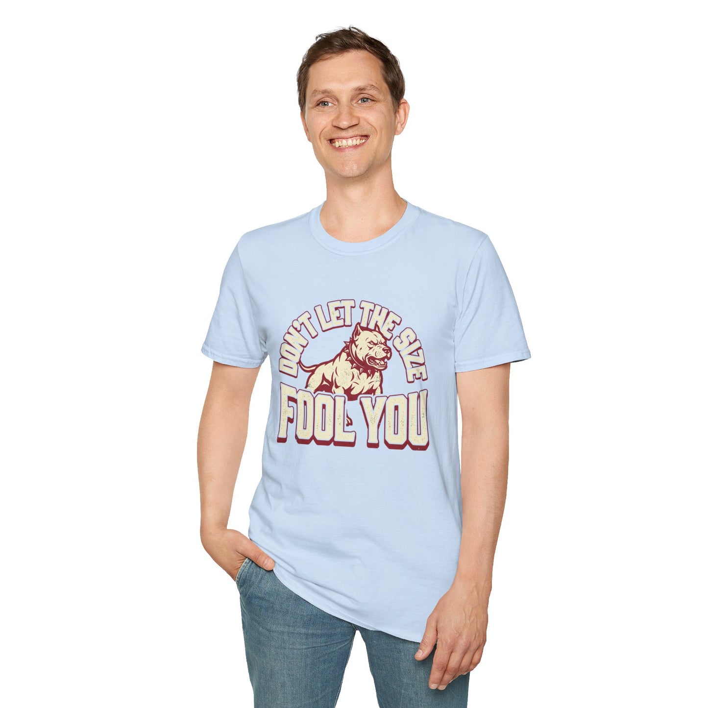 "Don’t Let The Size Fool You" Vintage Dog Tee-Pitbull Graphic T-Shirt