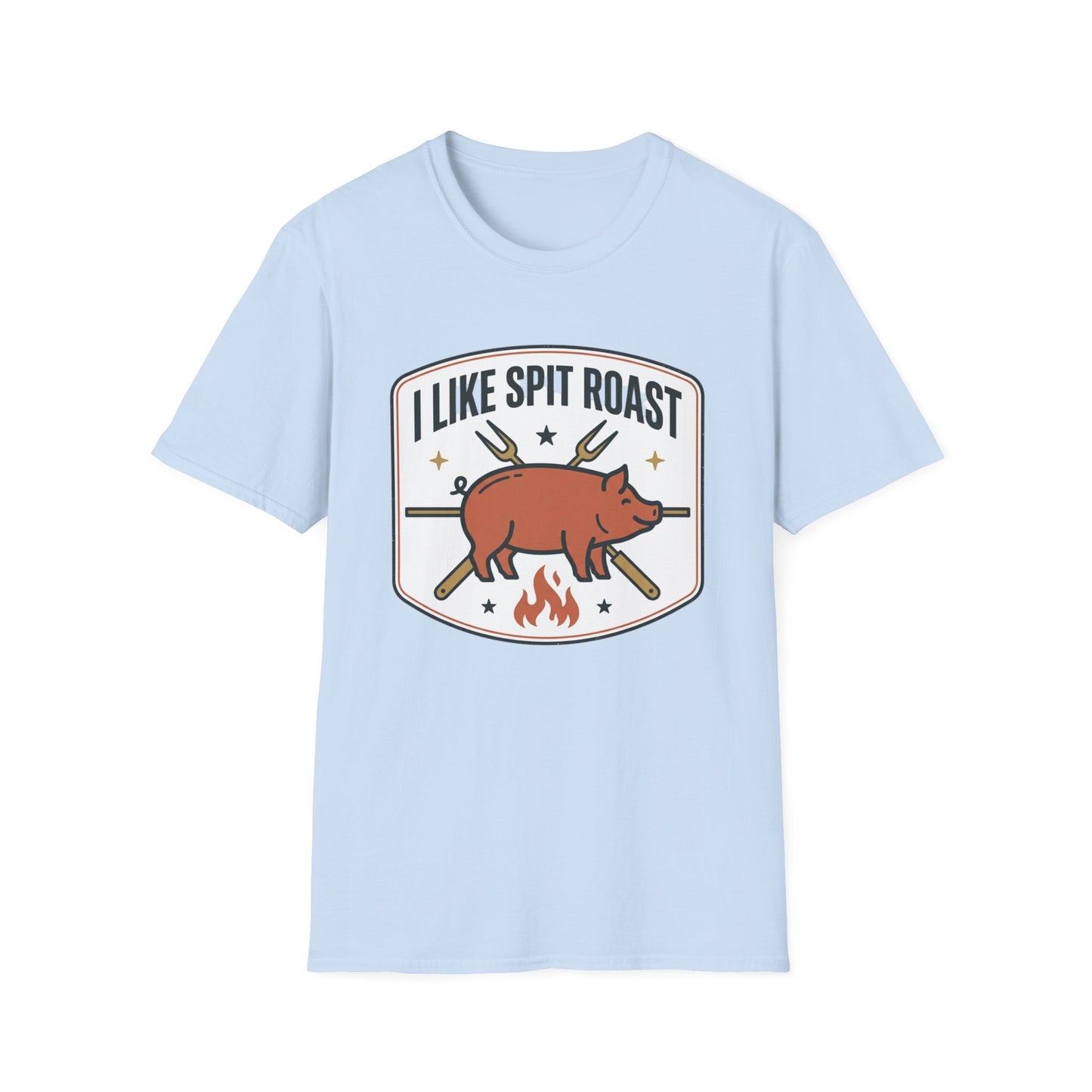 I Like Spit Roast T-Shirt — Retro BBQ Pig Tee for Grill Lovers