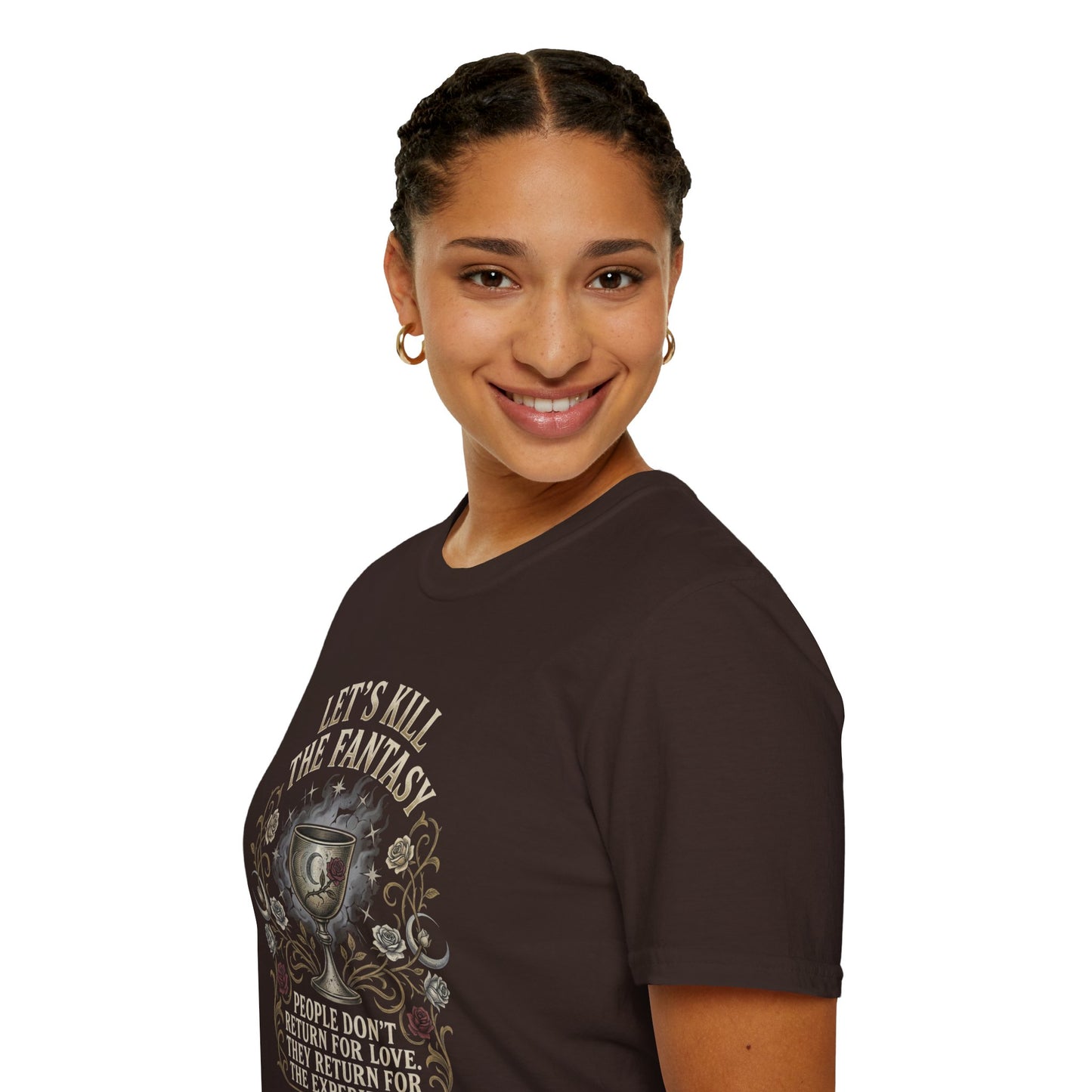 Let's Kill the Fantasy T‑Shirt — Dark Gothic Chalice Design