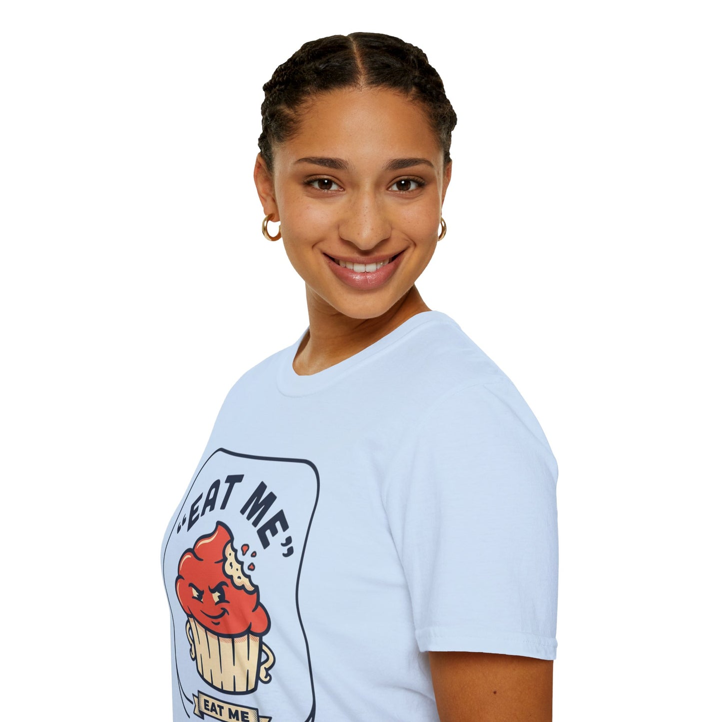 Cupcake Graphic T-Shirt — "Eat Me" Retro Dessert Tee