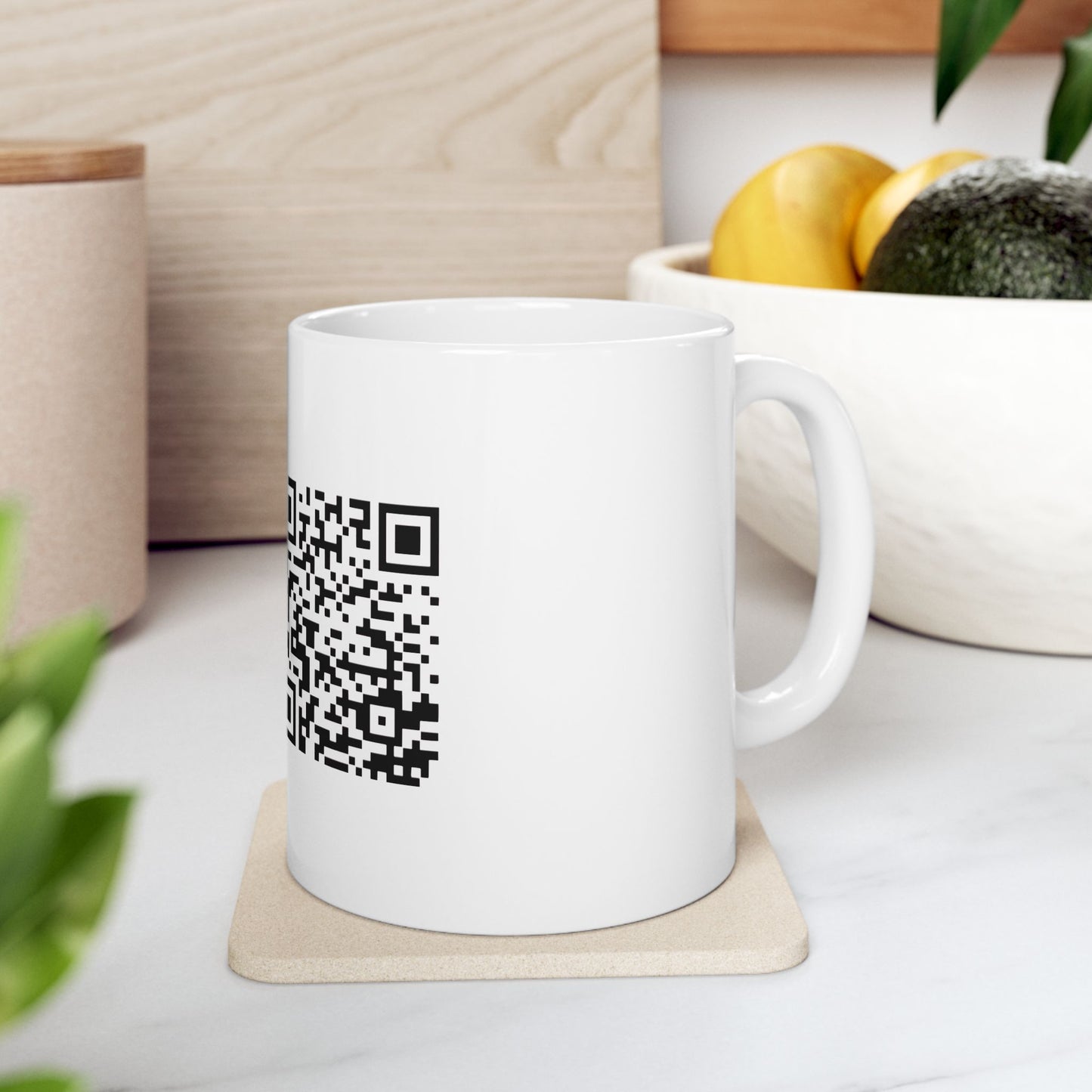 Ceramic Mug — Branded QR Code Business Contact Mug (11oz/15oz) Printify