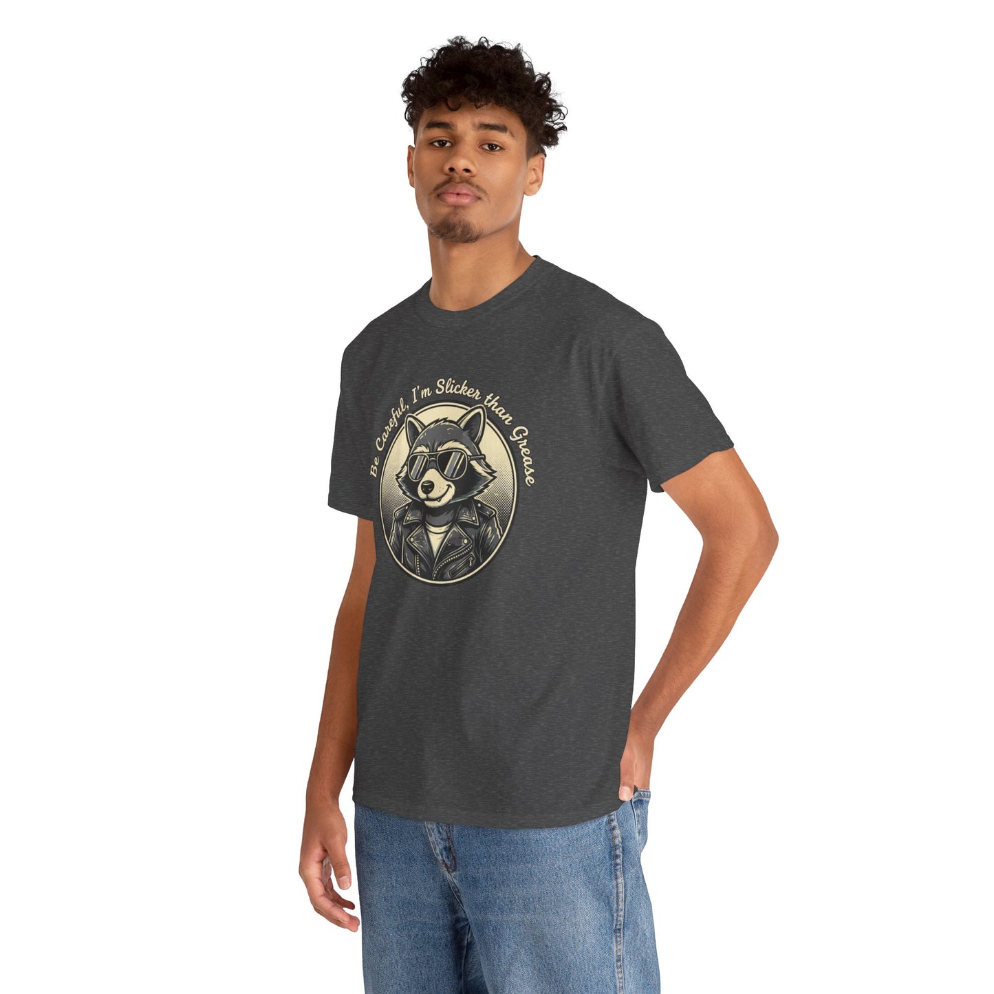 Raccoon Detective Graphic Tee — "Be Careful I’m Watching Your Snacks" Vintage Badge T-Shirt