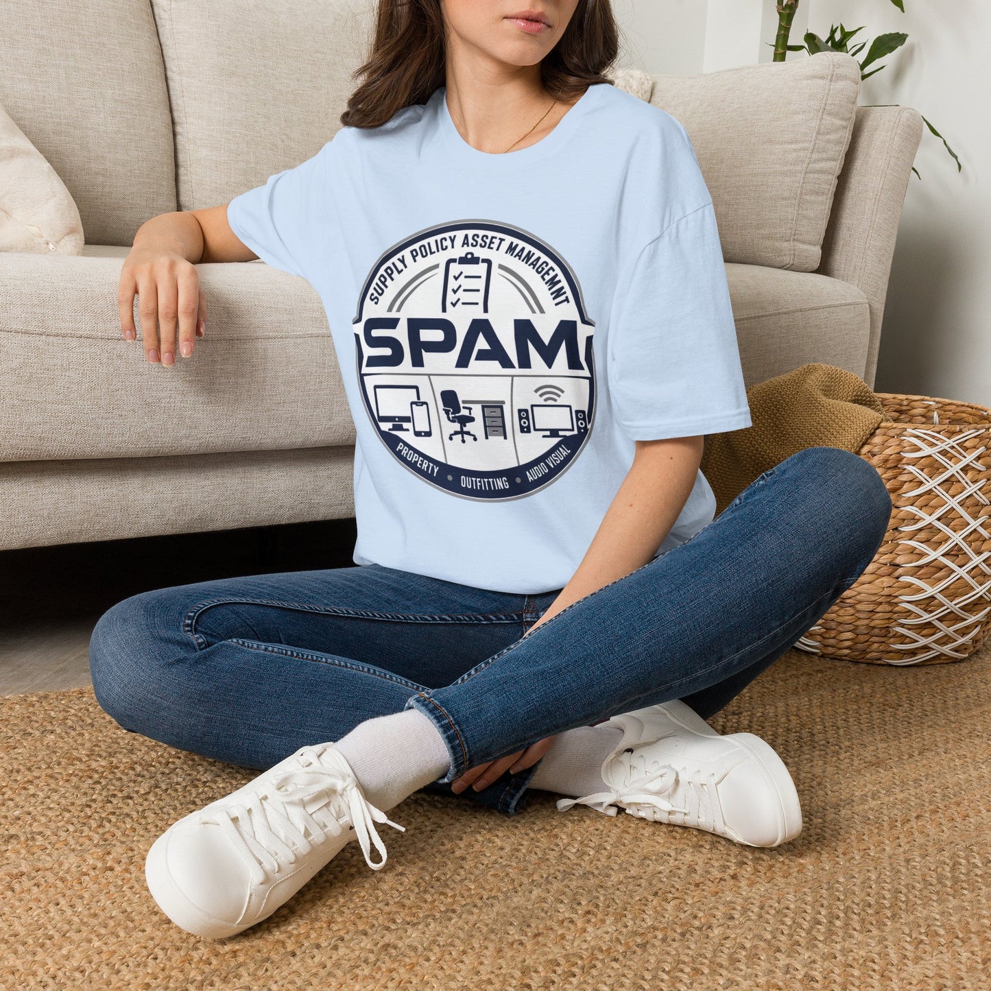SPAM Supply Policy Asset Management T-Shirt — Logistics/ IT / Admin Graphic Tee