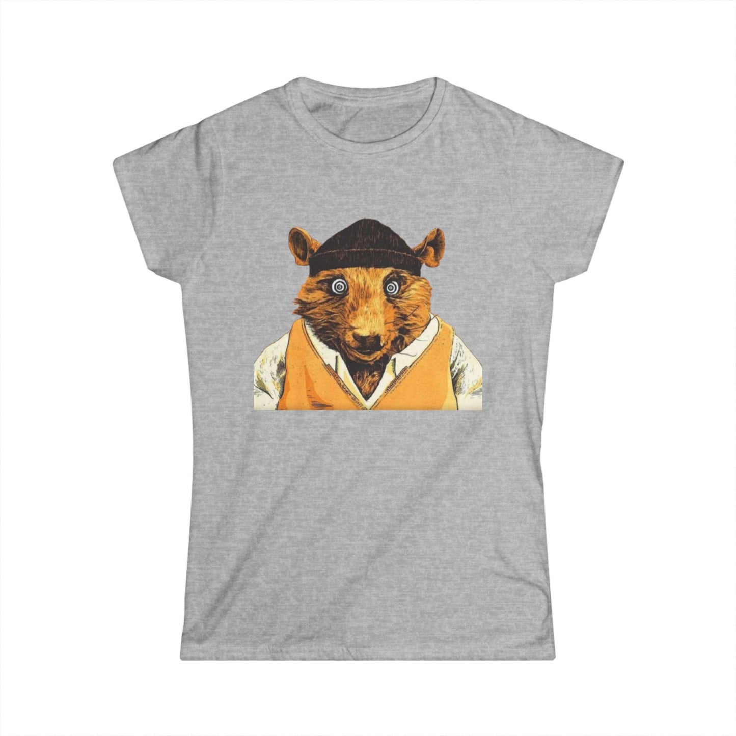 Beaver Portrait Tee — Retro Dressed Animal Graphic Women's Shirt