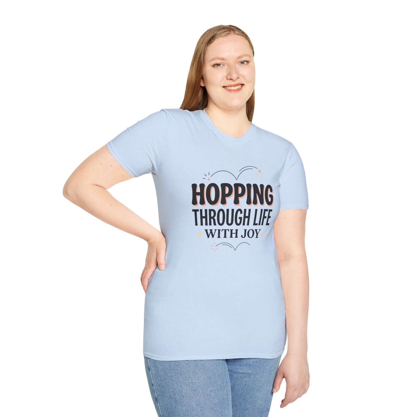 Hopping Through Life Tee — "Hopping Through Life with Joy" Inspirational Graphic T-Shirt