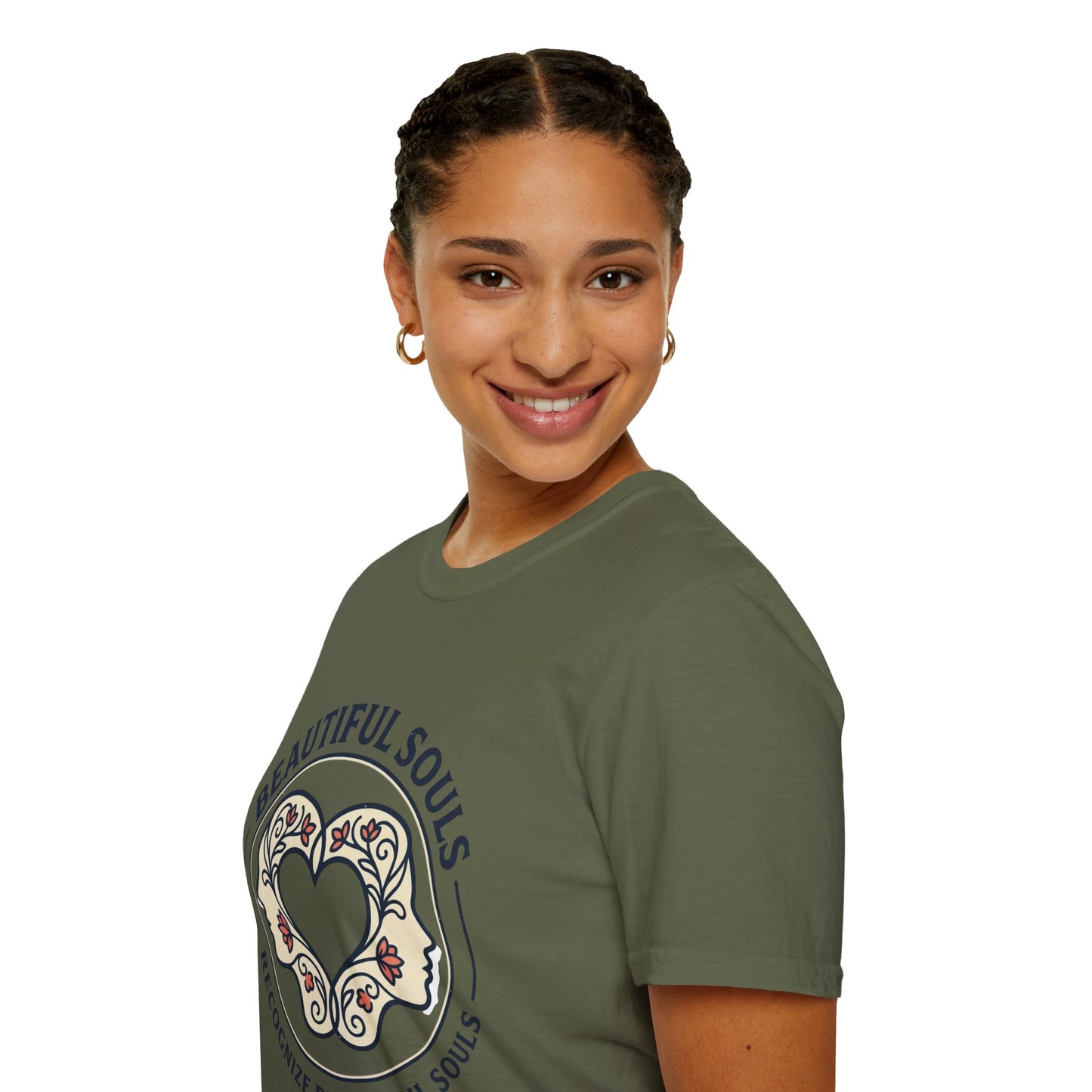 Beautiful Souls Graphic T-Shirt — "Beautiful Souls" Heart Floral Tee