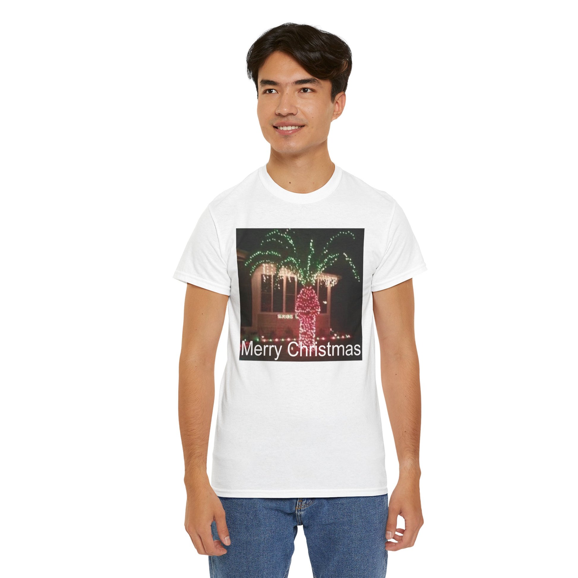 Christmas Lights Tee — 'Merry Christmas' Holiday Graphic T-Shirt Printify