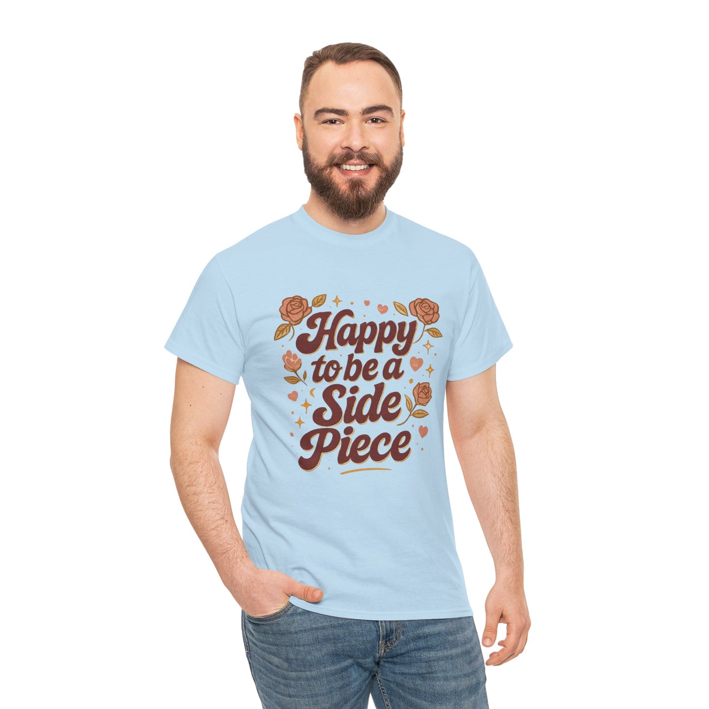 Happy to Be a Side Piece Tee — Retro Floral Statement T-Shirt