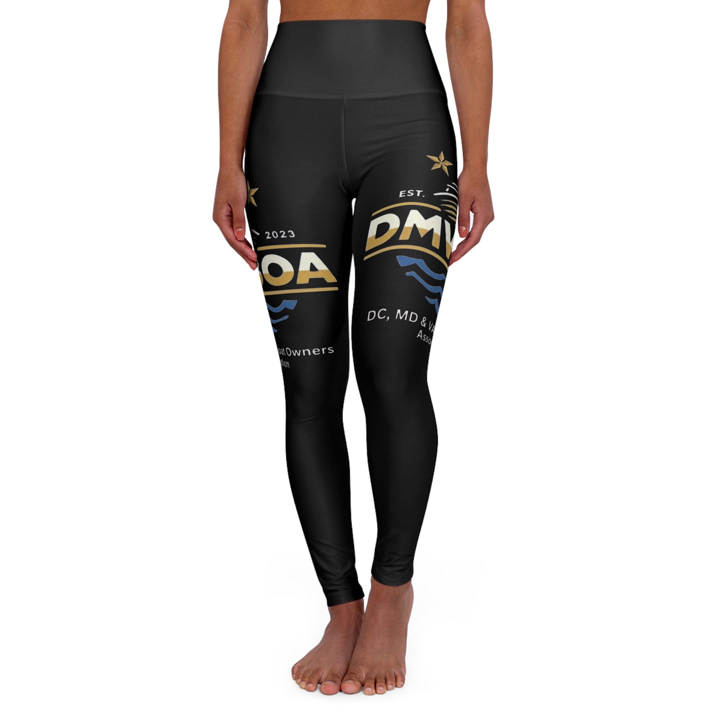 Boardman Logo High-Waist Yoga Leggings — Black AOP Fitness Tights