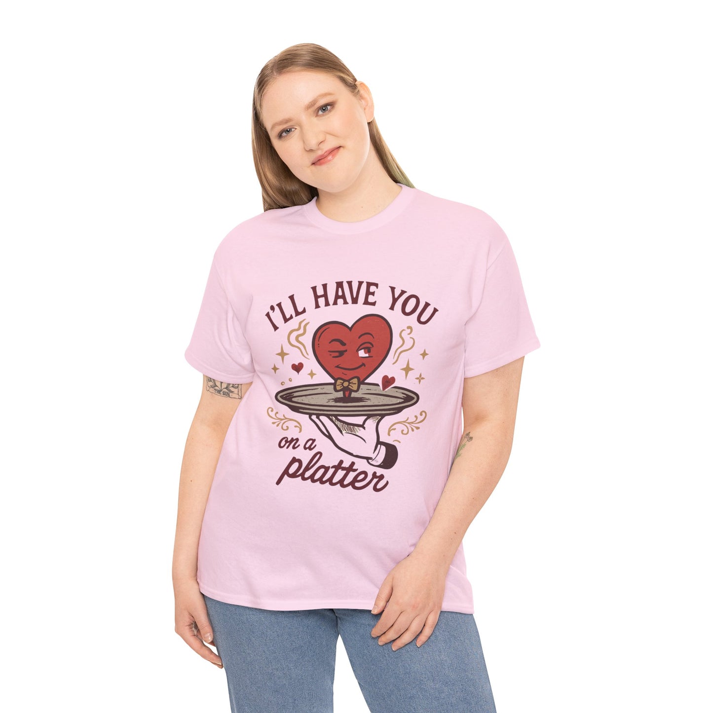 Valentine Heart on a Platter T-Shirt — I'll Have You on a Platter Cute Romantic Tee