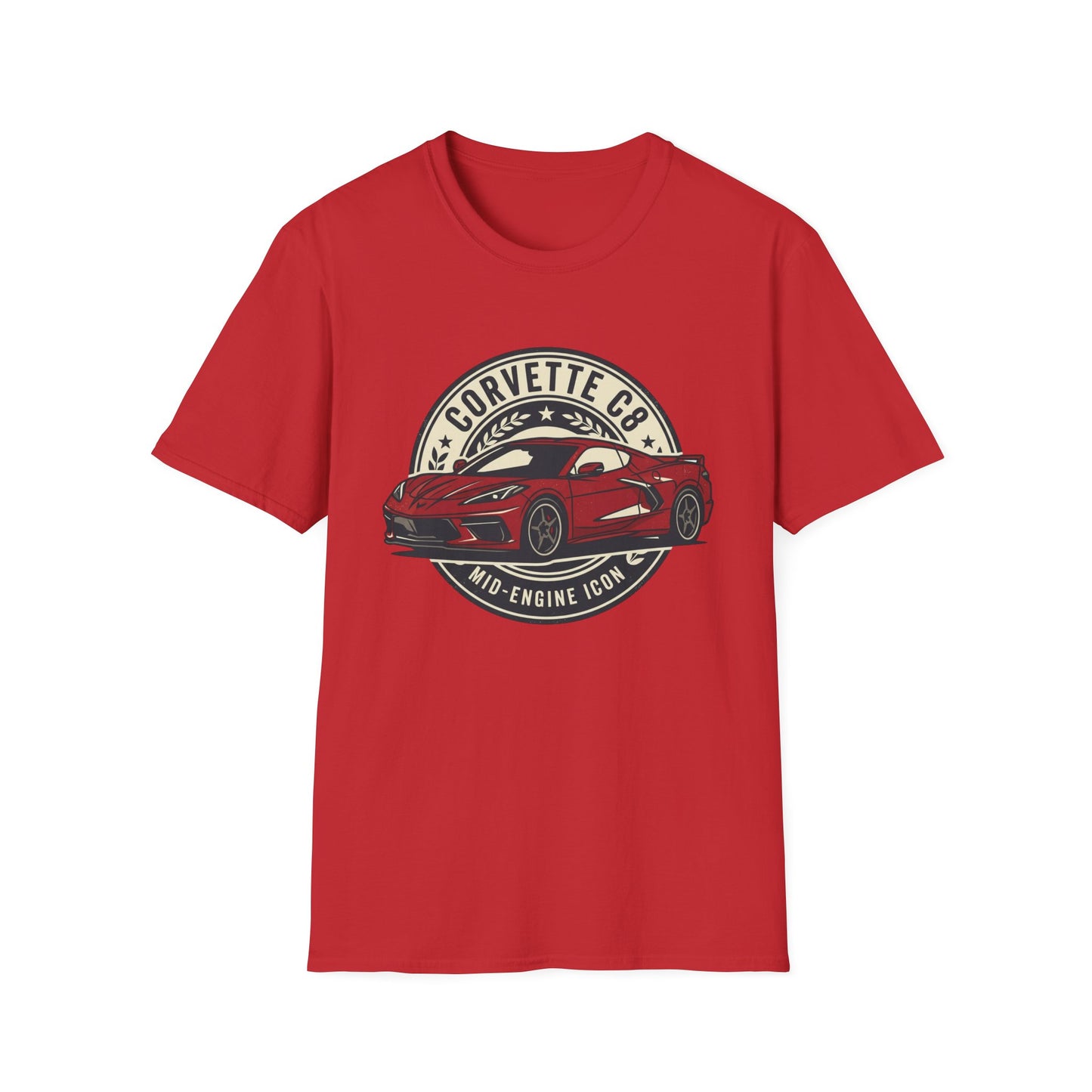 Corvette C8 Tee — Red Mid‑Engine Icon Car Shirt
