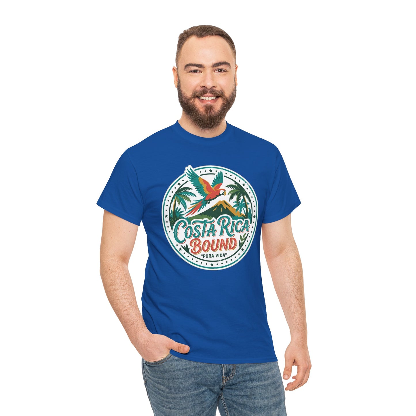Costa Rica Bound T-Shirt — Tropical Parrot Travel Tee Printify