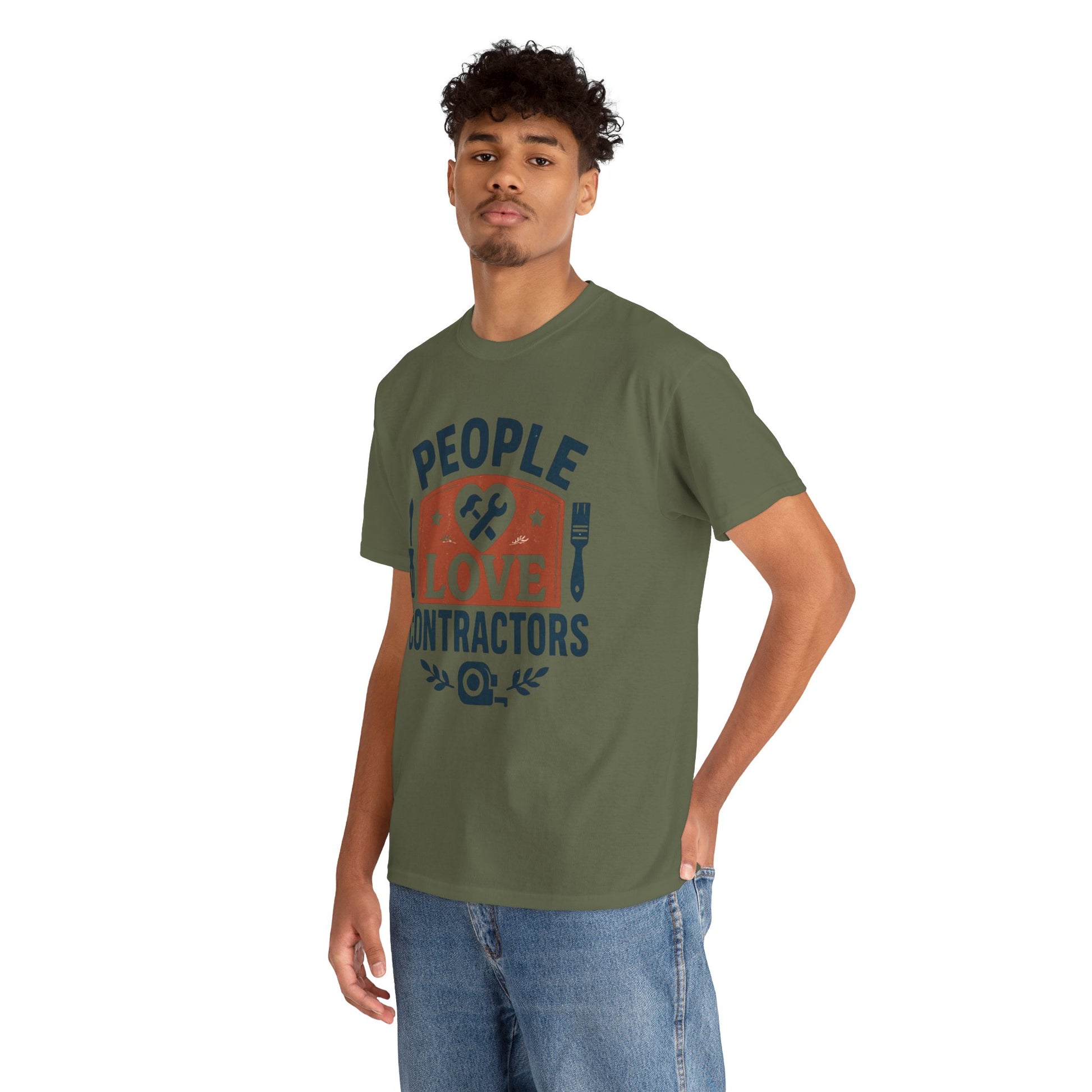 Contractor T-Shirt – "People Love Contractors" Graphic Tee Printify