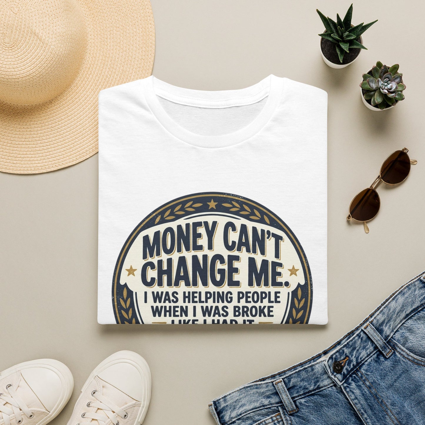 "Money Can't Change Me" Inspirational Vintage Graphic Tee