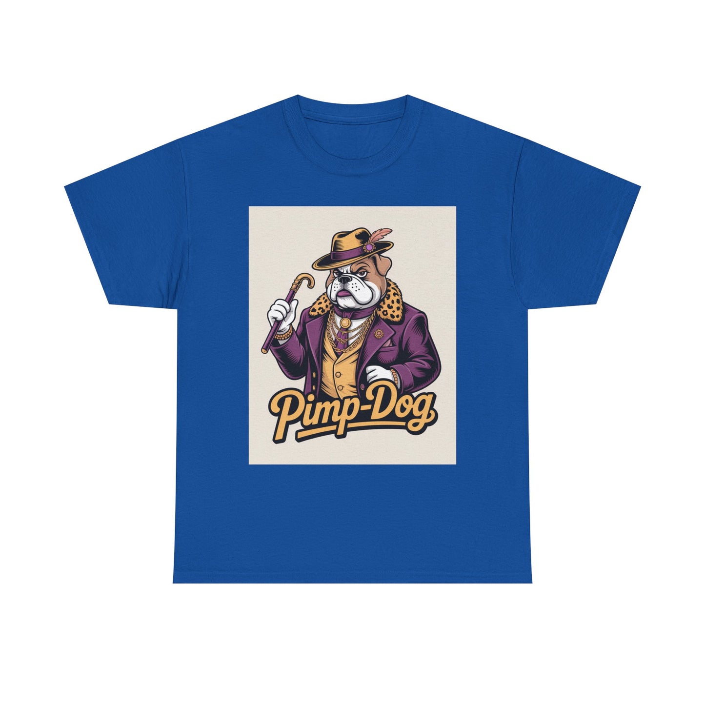 Pimp-Dog Graphic Tee — Retro Bulldog Character Shirt Printify