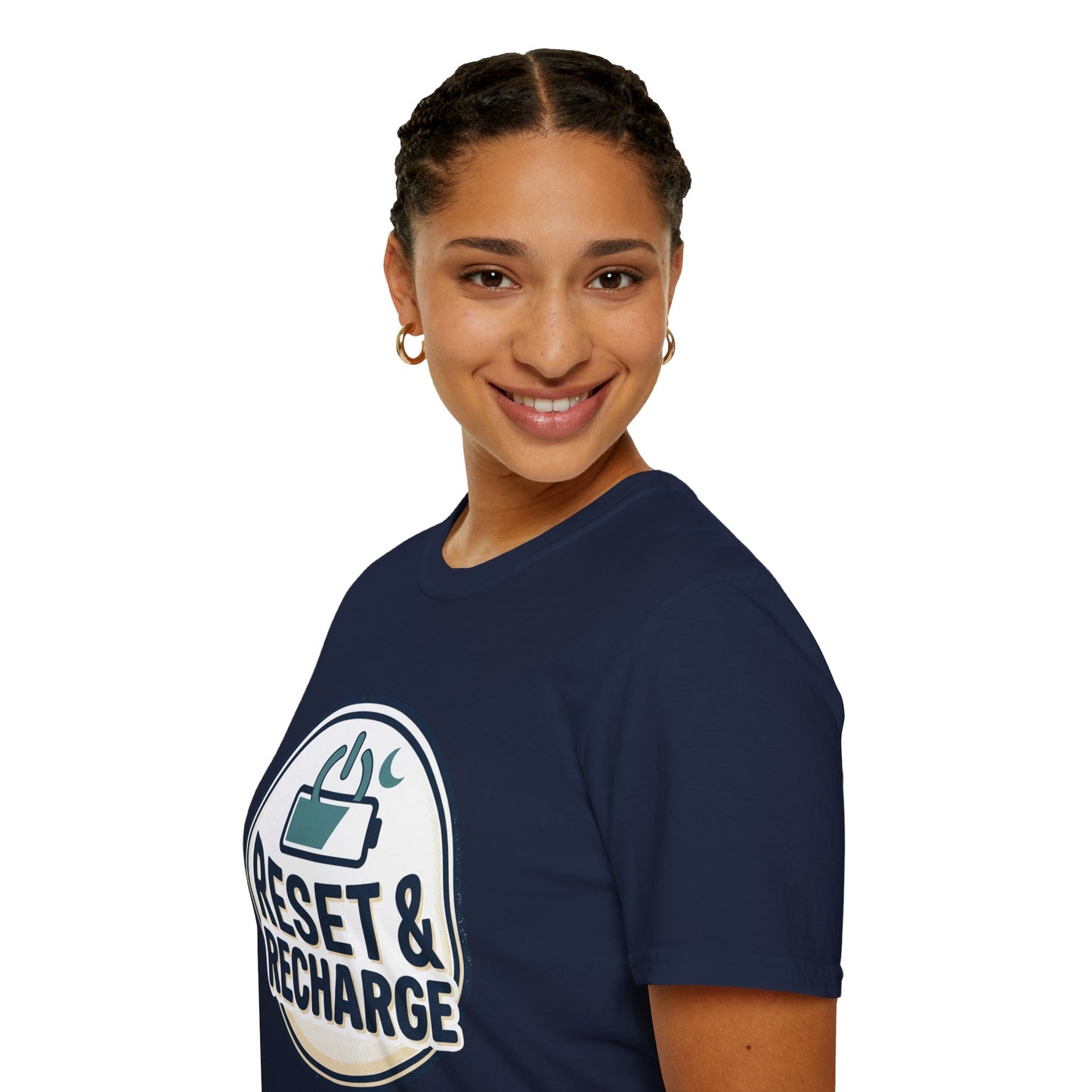 Reset & Recharge T-Shirt — Self-Care Relaxation Graphic Tee