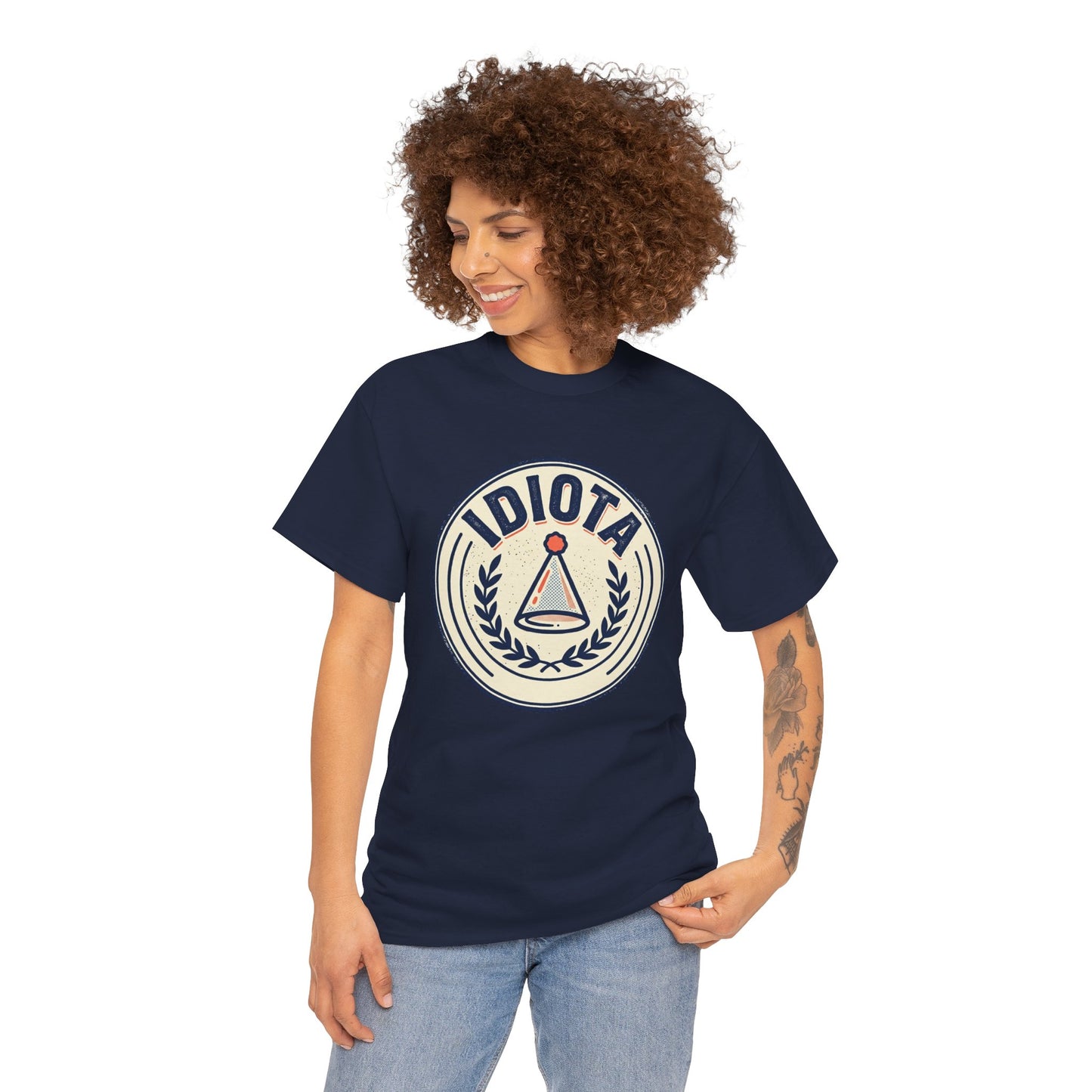 Idiota Crest T-Shirt — Vintage Emblem Graphic Tee