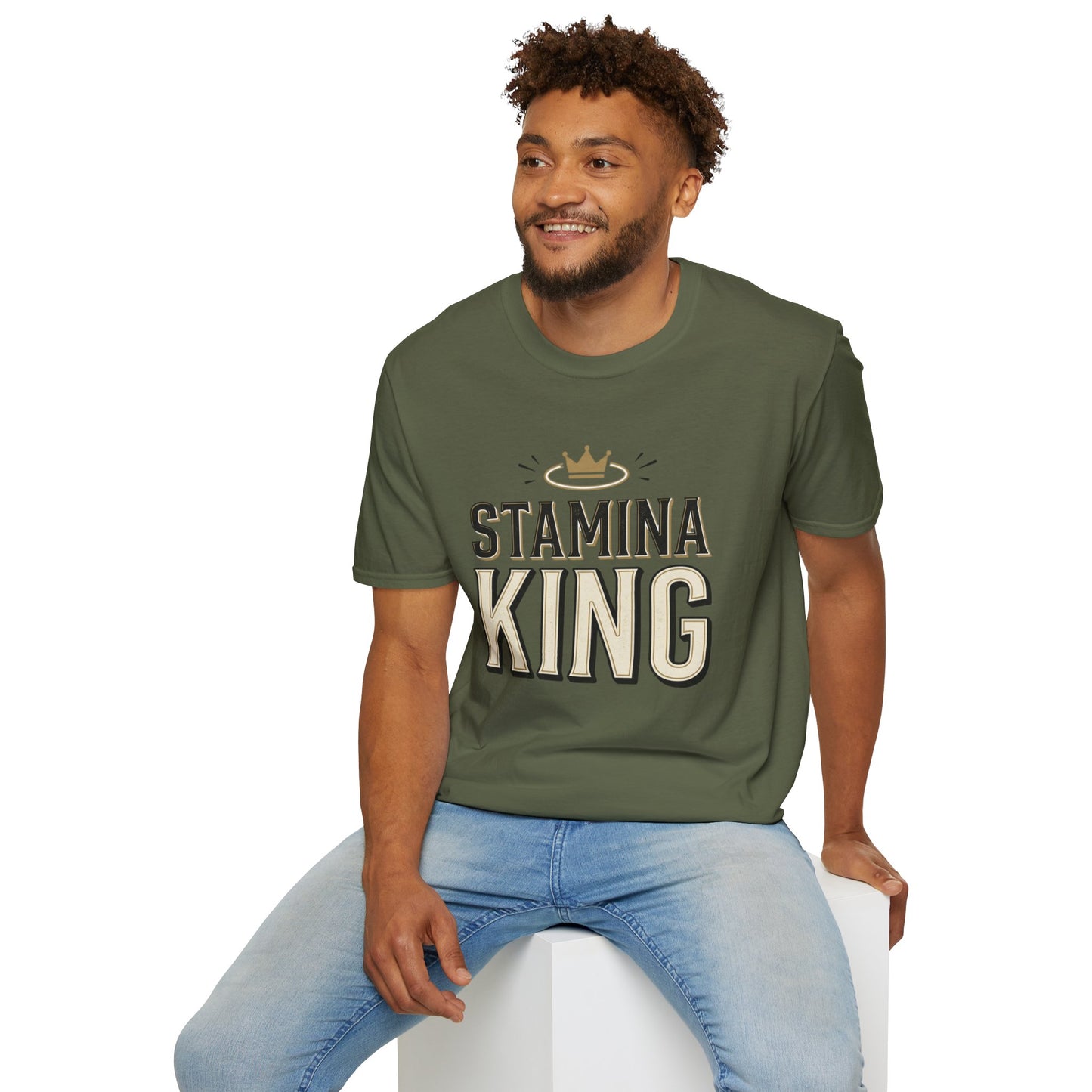 Stamina King T-Shirt — Bold Crown Fitness Tee for Workout Motivation