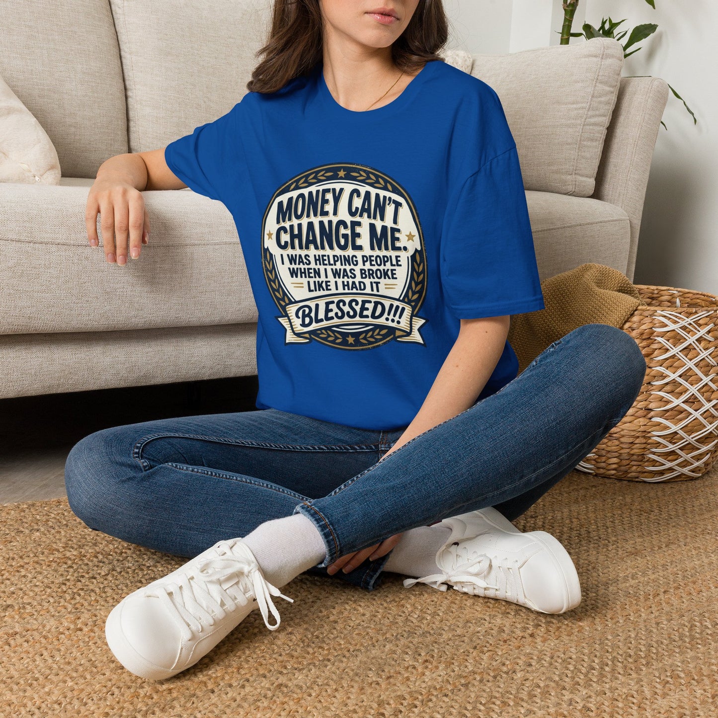 "Money Can't Change Me" Inspirational Vintage Graphic Tee