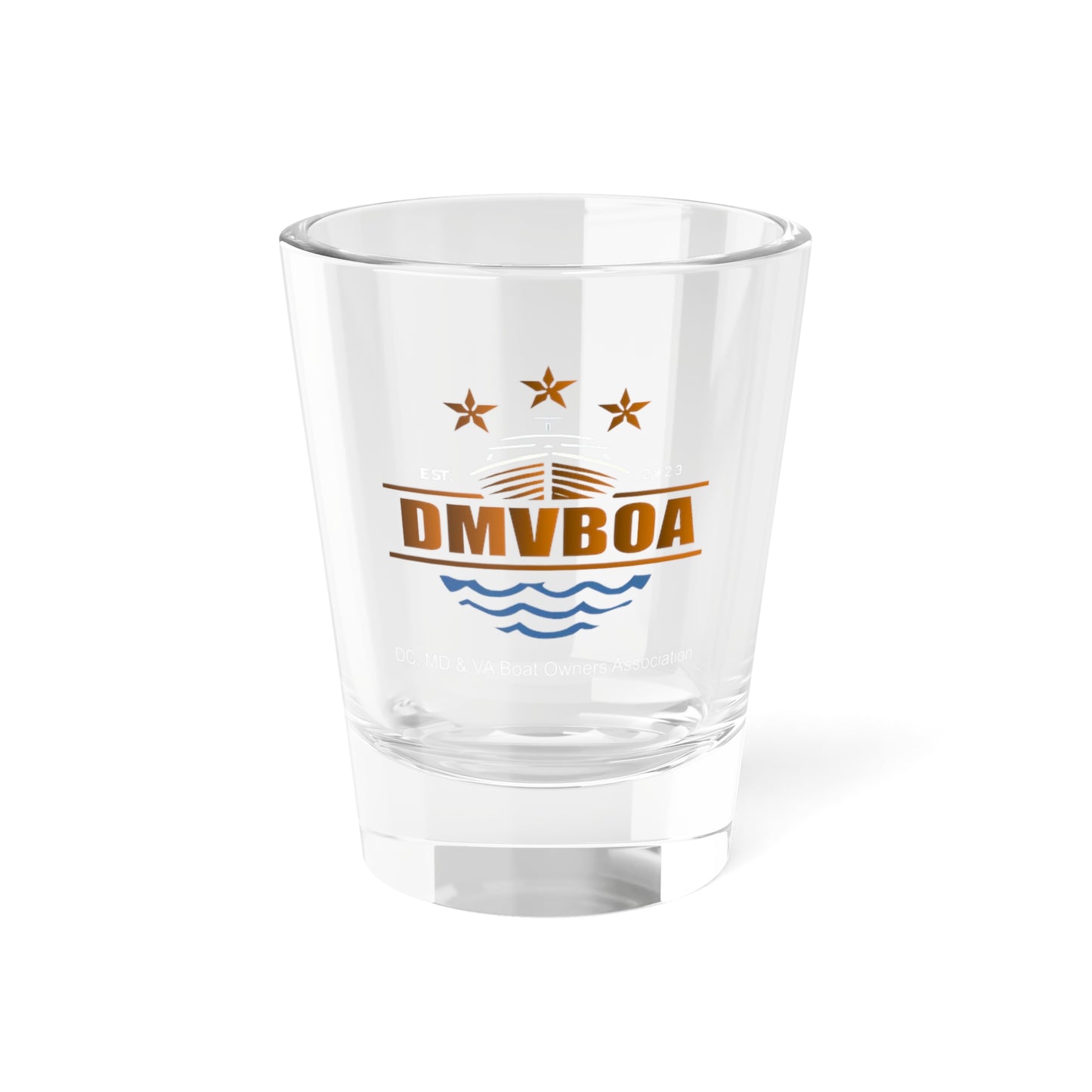 DMVBOA Logo Shot Glass — 1.5 oz Branded Party Shot Glass