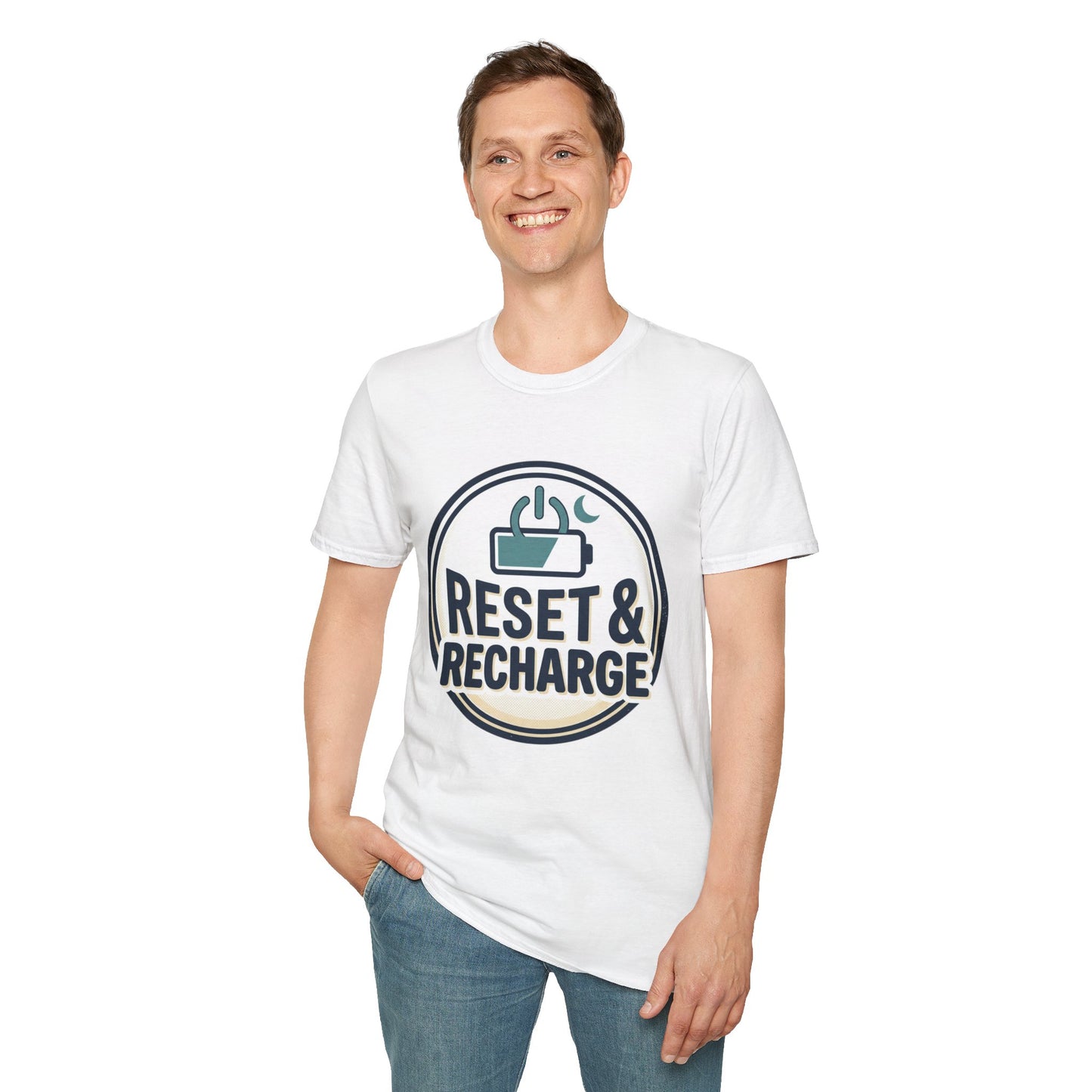 Reset & Recharge T-Shirt — Self-Care Relaxation Graphic Tee