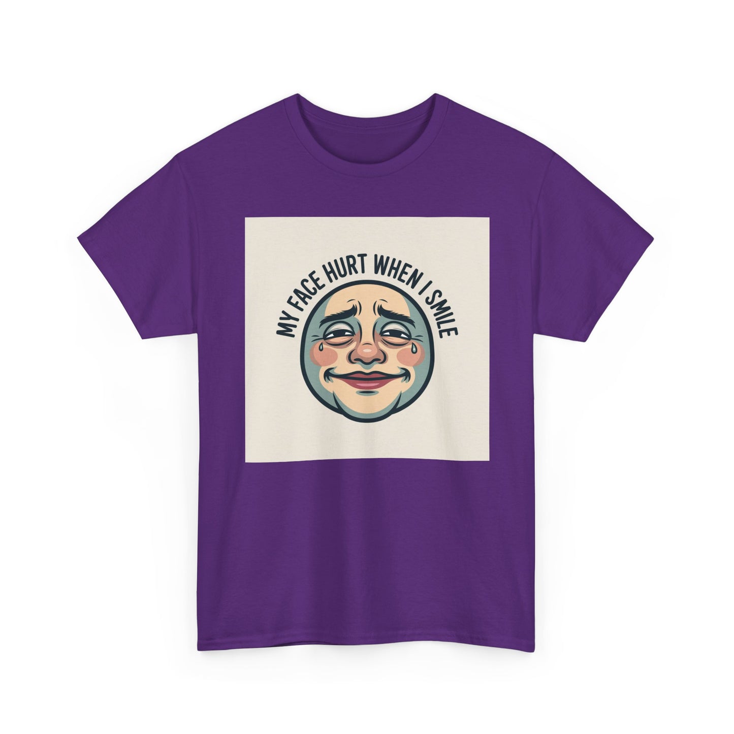 Graphic Tee — “My Face Hurt When I Smile” Vintage Sad Clown Laughing Design