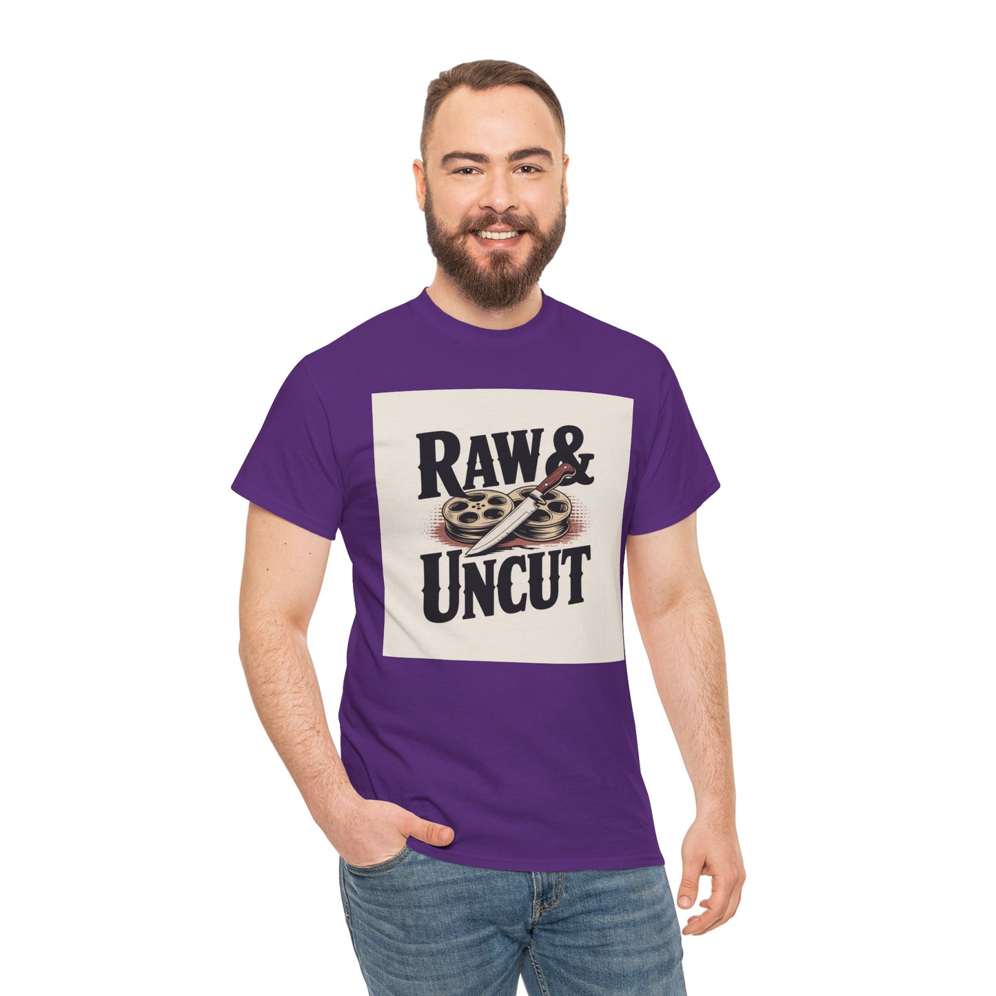 Raw & Uncut Graphic Tee — Vintage Film Reel Movie Lover T-Shirt