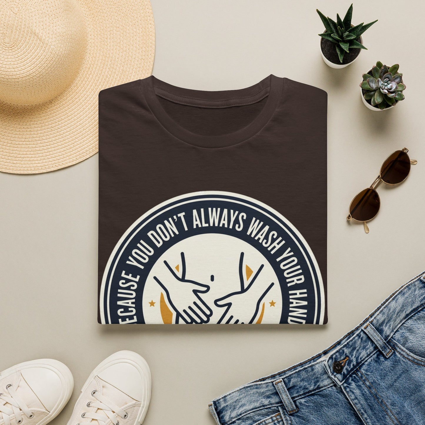 "Because You Don't Always Wash Your Hands" Graphic Tee (Handwashing Reminder)