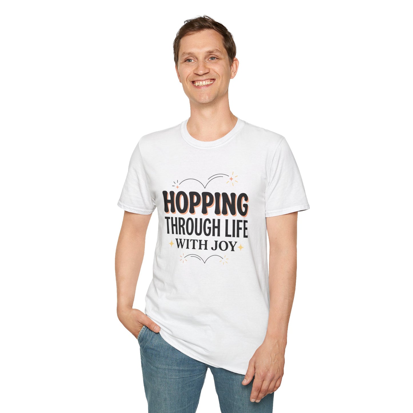 Hopping Through Life Tee — "Hopping Through Life with Joy" Inspirational Graphic T-Shirt