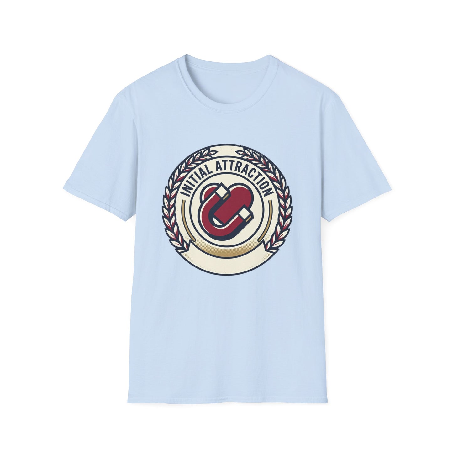 Initial Attraction T-Shirt — Retro Badge Heart Design