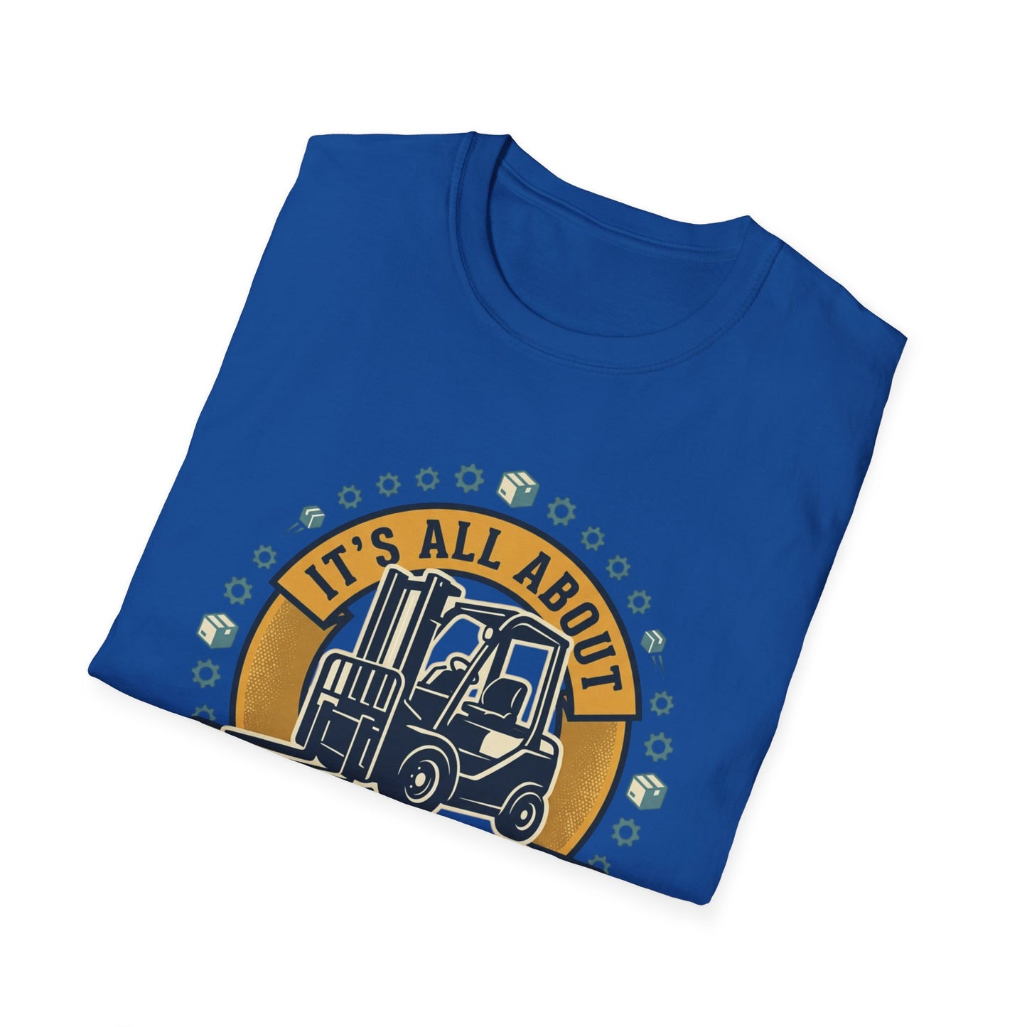 Moving Company T-Shirt — "It's All About Moving Units" Forklift Logo