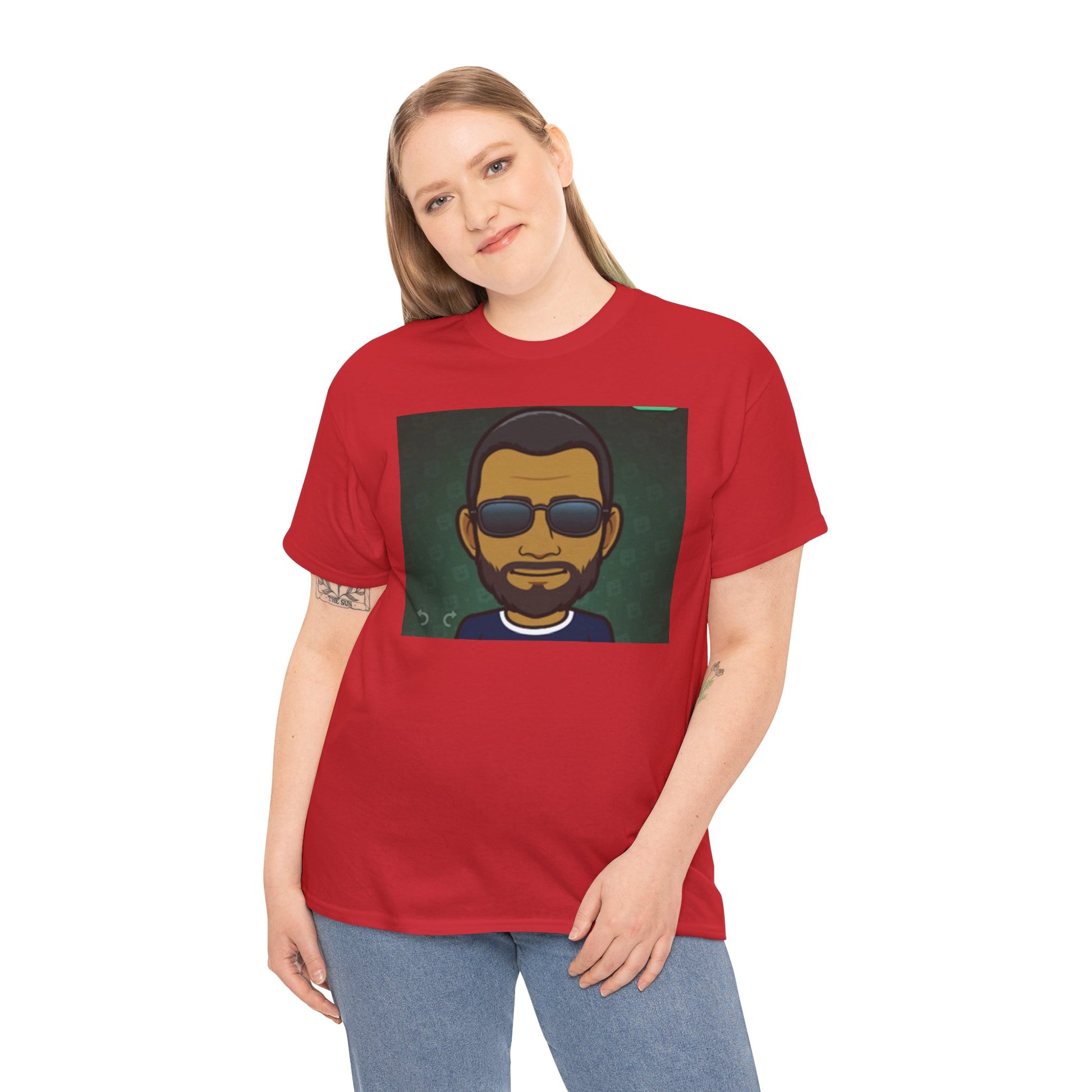 Bitmoji Portrait Tee — Cool Sunglasses Avatar Graphic T-Shirt Printify