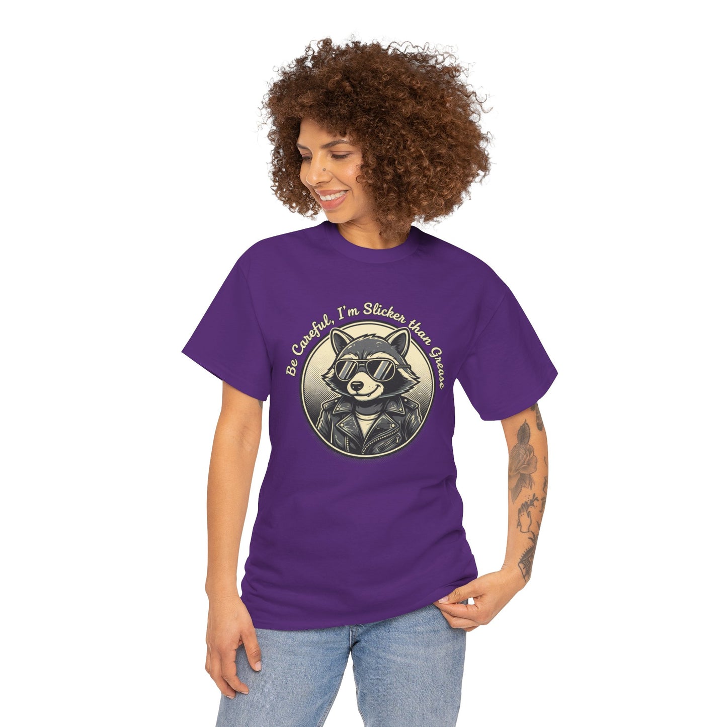 Raccoon Detective Graphic Tee — "Be Careful I’m Watching Your Snacks" Vintage Badge T-Shirt