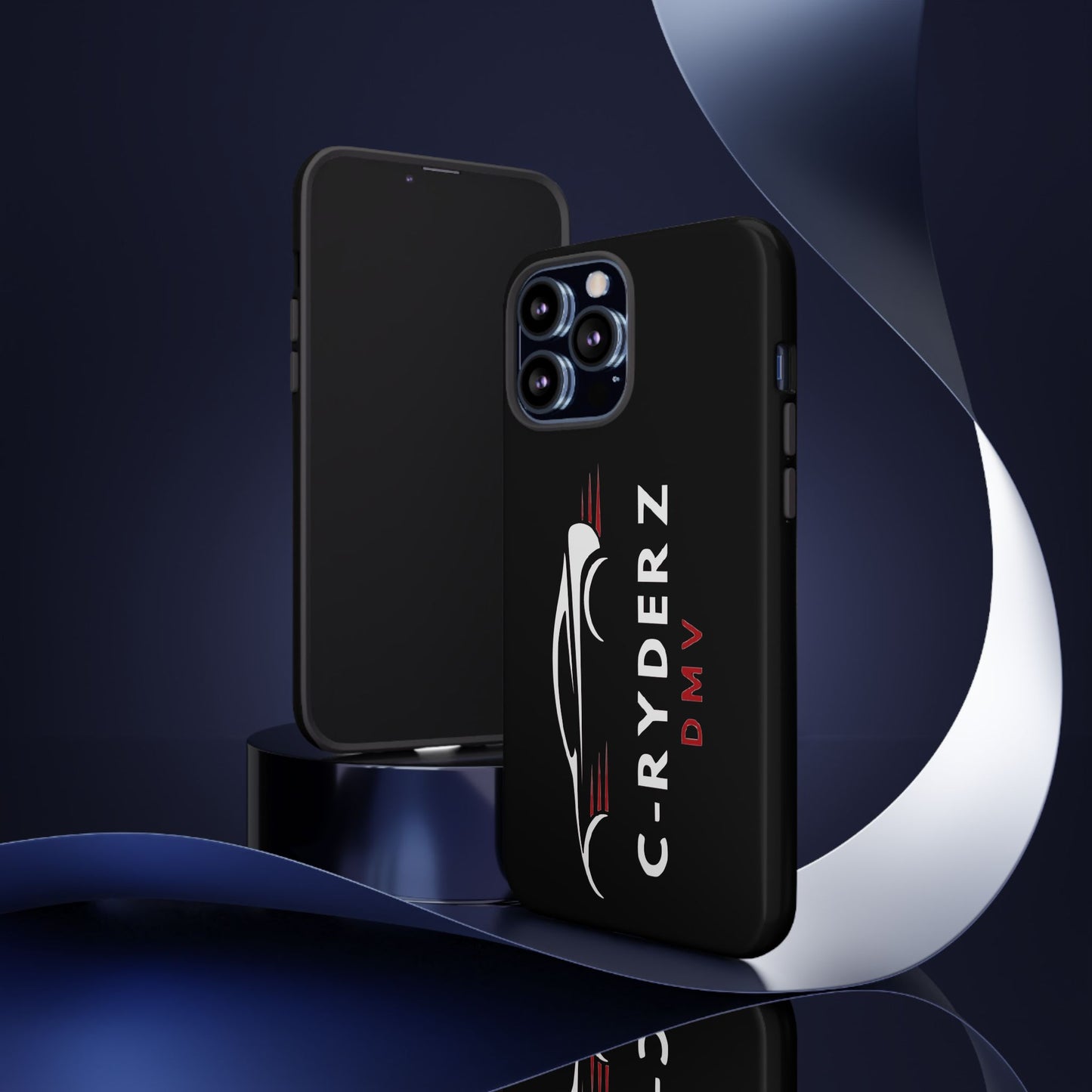 C-Ryderz DMV Black Slim Phone Case — Sporty Car Silhouette Protective Cover Printify