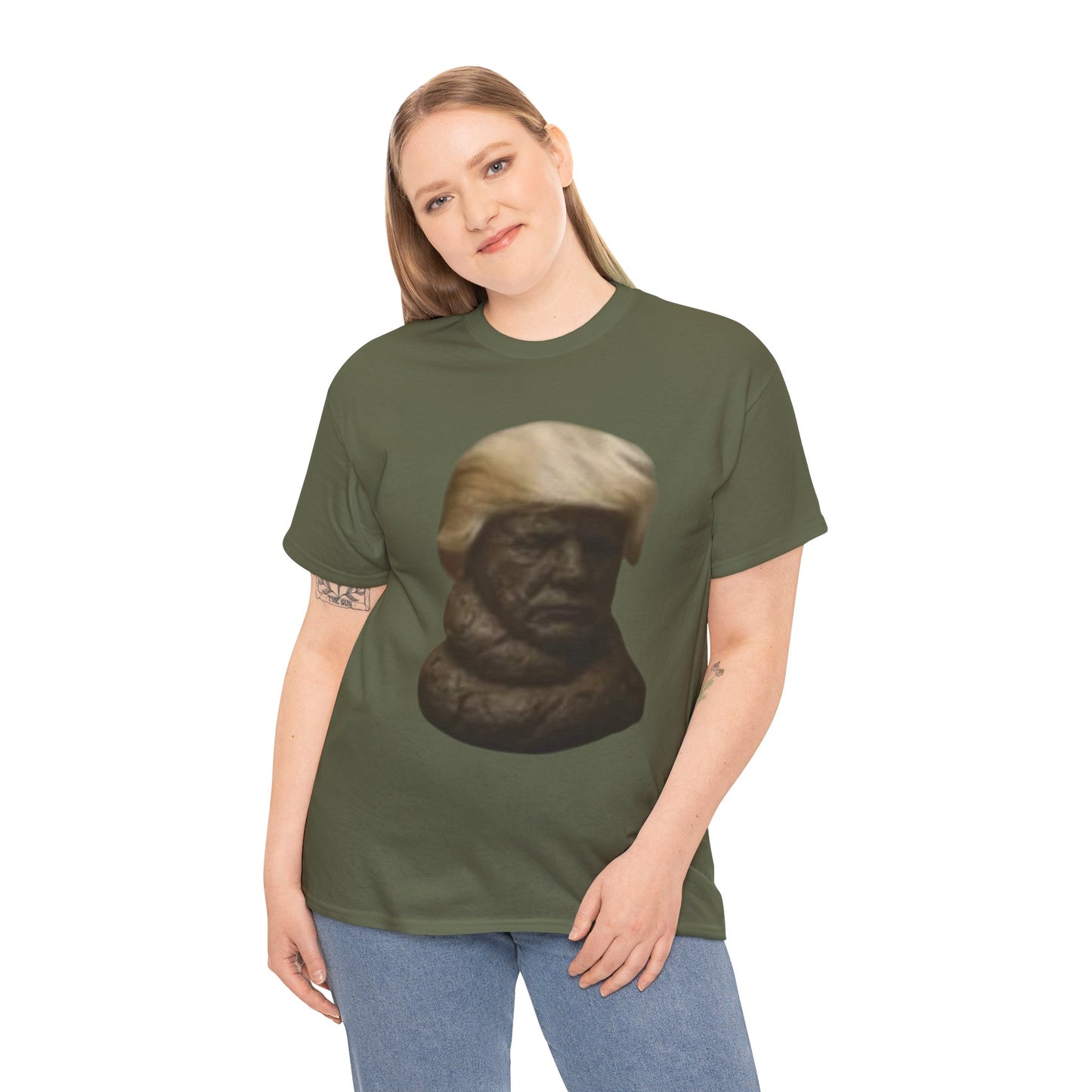 Graphic Tee — Bronze Bust Illustration T‑Shirt