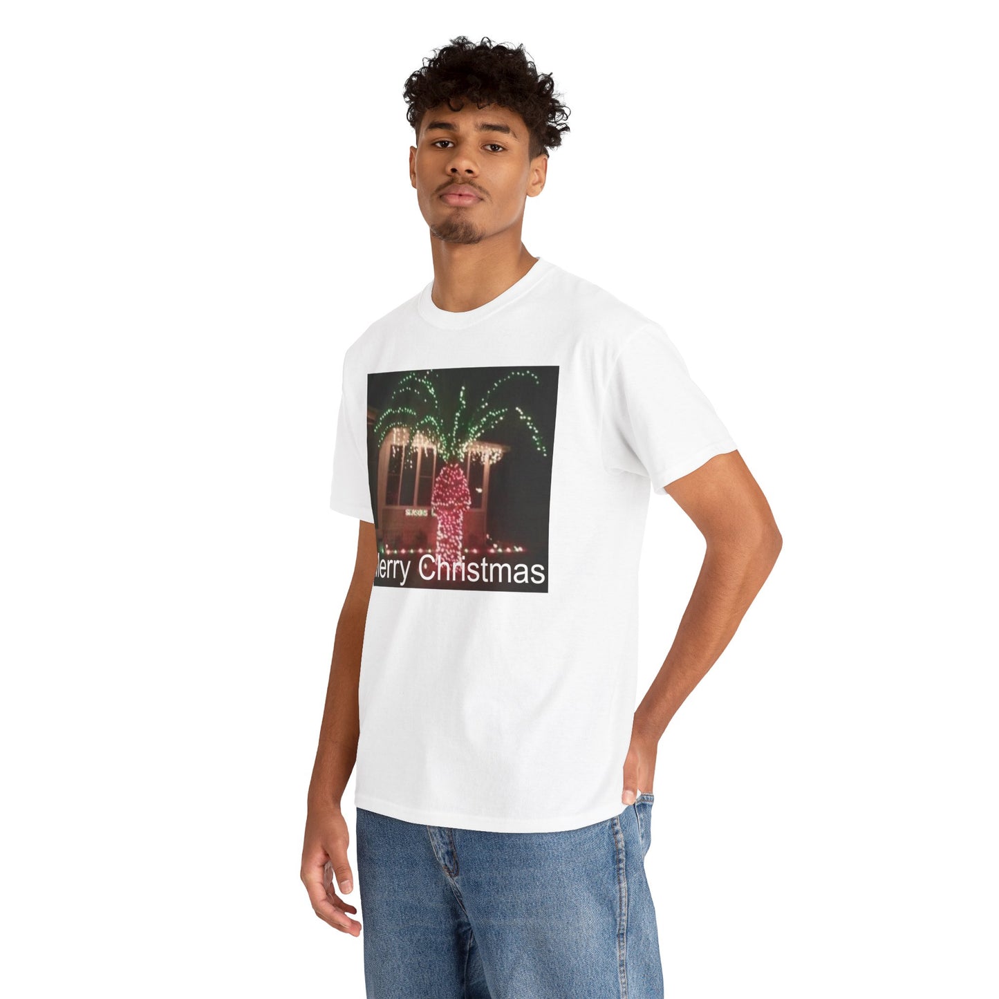 Christmas Lights Tee — 'Merry Christmas' Holiday Graphic T-Shirt Printify