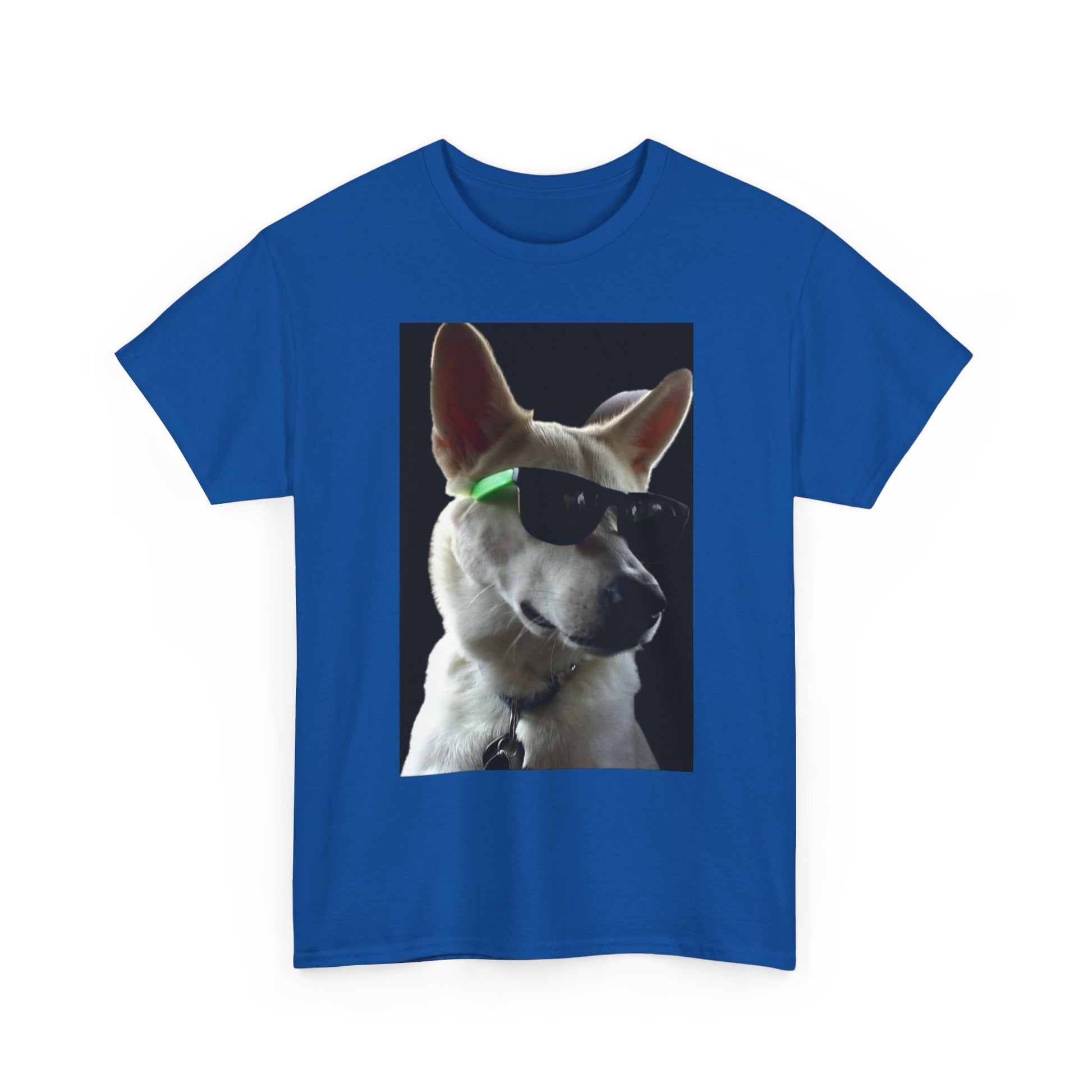 Cyberpunk Dog Photo Tee — Futuristic Bull Terrier Graphic T-Shirt Printify