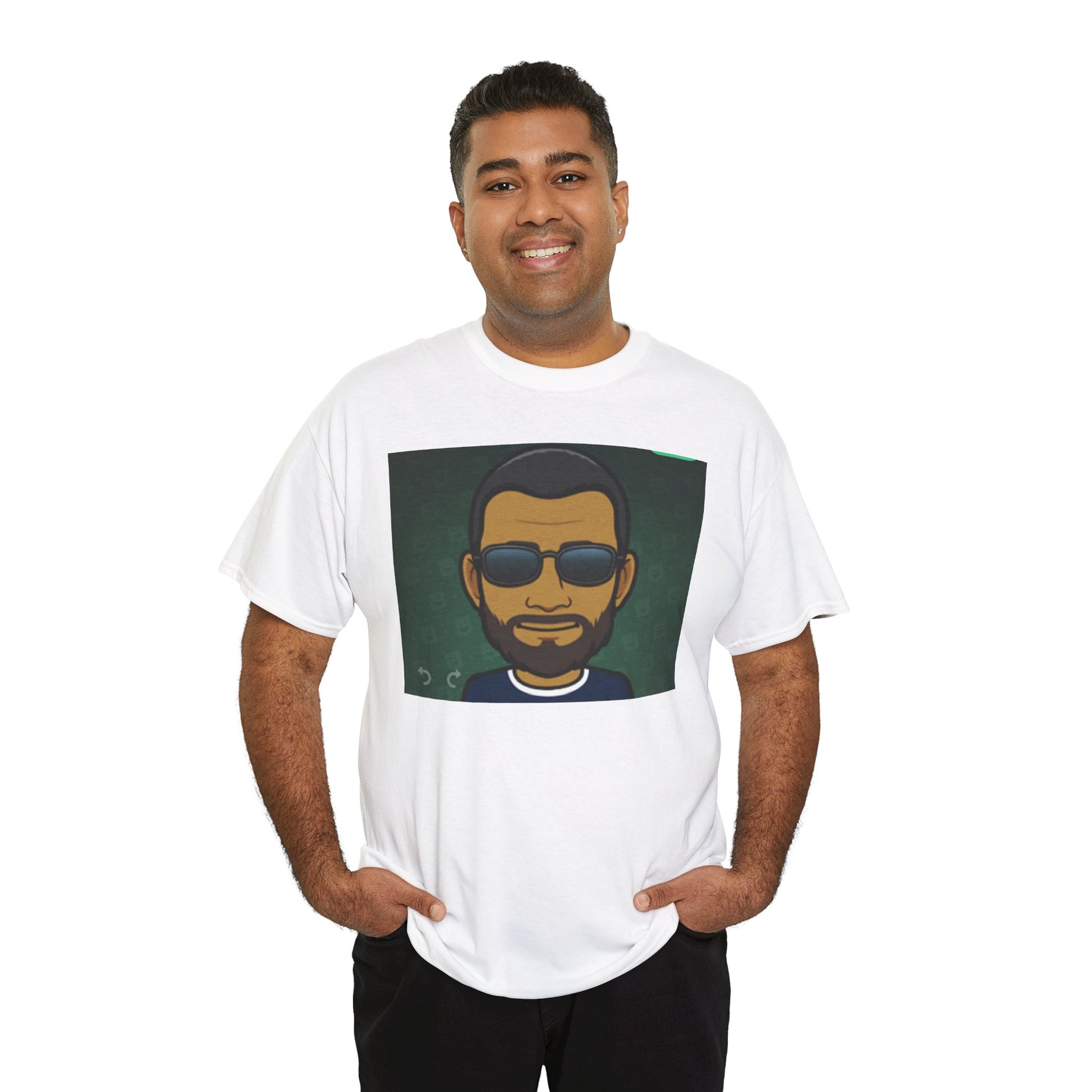 Bitmoji Portrait Tee — Cool Sunglasses Avatar Graphic T-Shirt Printify