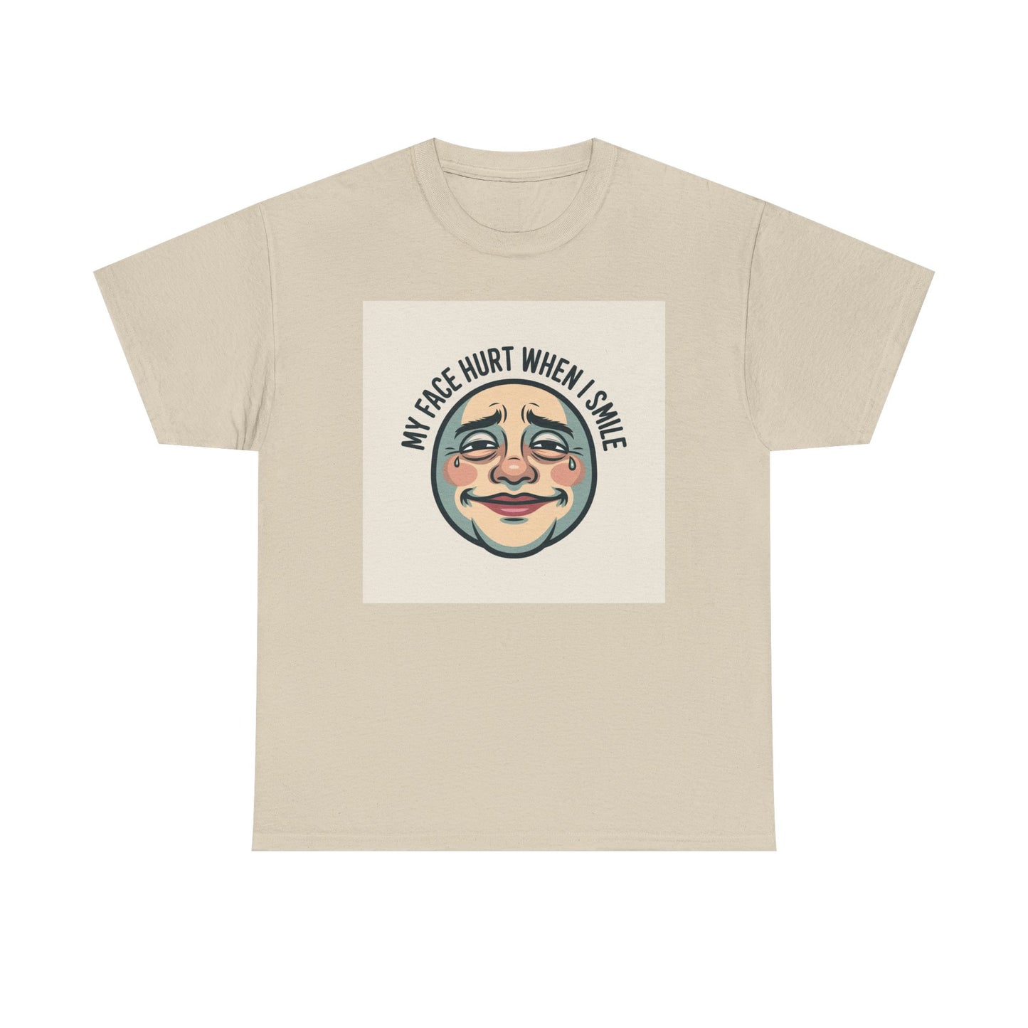 Graphic Tee — “My Face Hurt When I Smile” Vintage Sad Clown Laughing Design