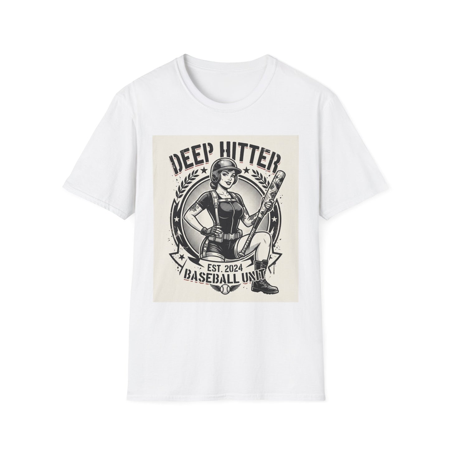 Deep Hitter Baseball Tee — Vintage Softball Graphic Shirt