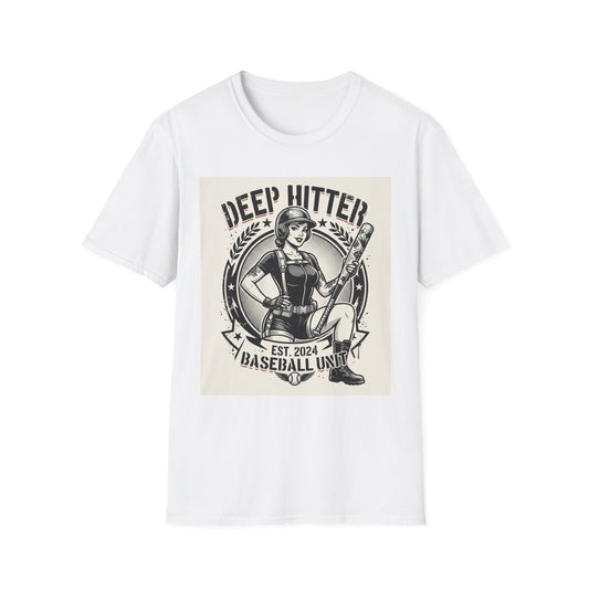 Deep Hitter Baseball Tee — Vintage Softball Graphic Shirt