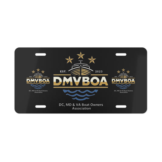 DMVBOA Vanity Plate License Plate — DC MD VA Boat Owners Association Metal Plate