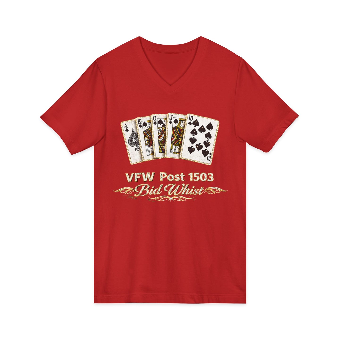 VFW Post 1106 'Bad Beats' Poker Card V-Neck Tee